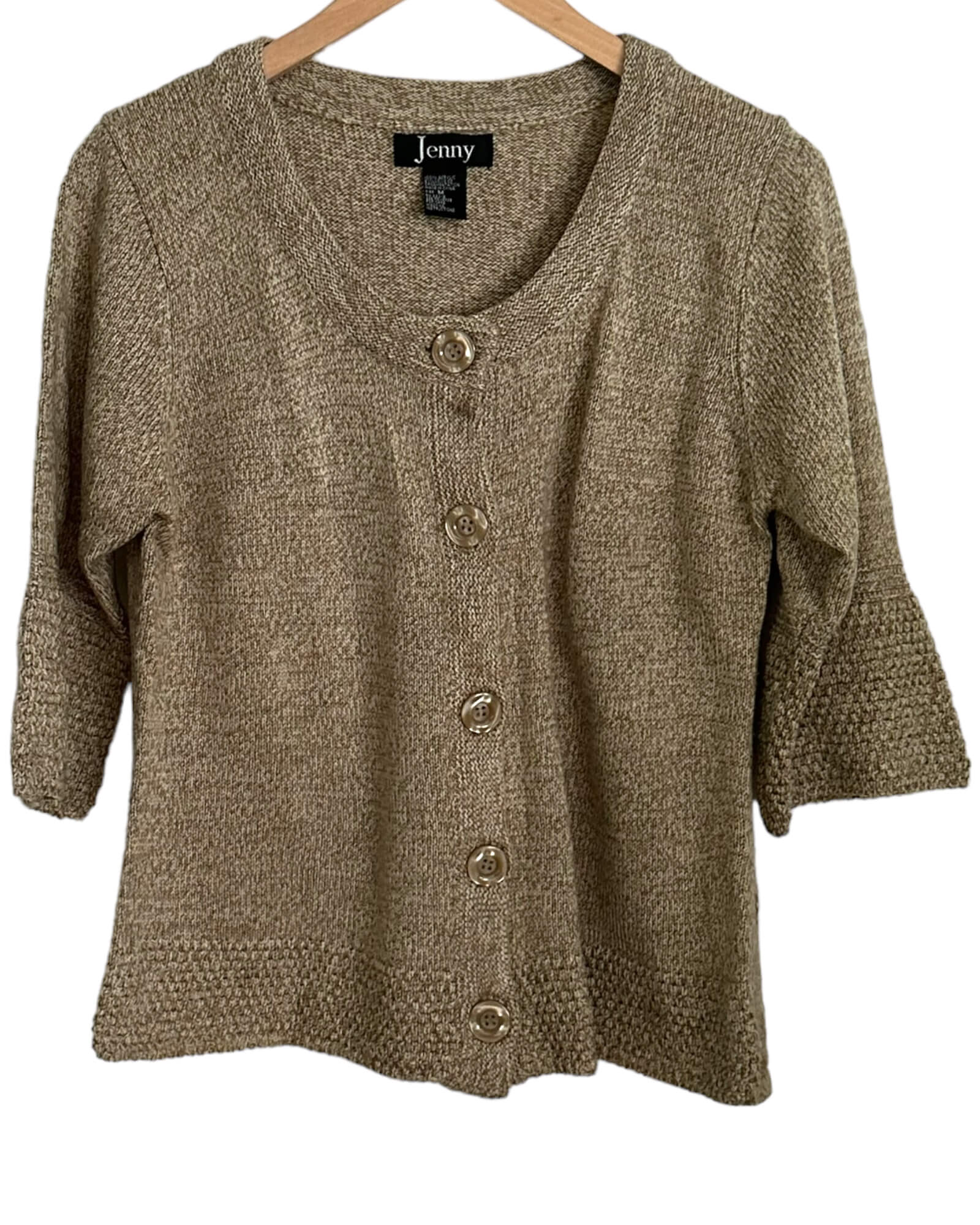 Soft Autumn JENNY contrast hem button front sweater 