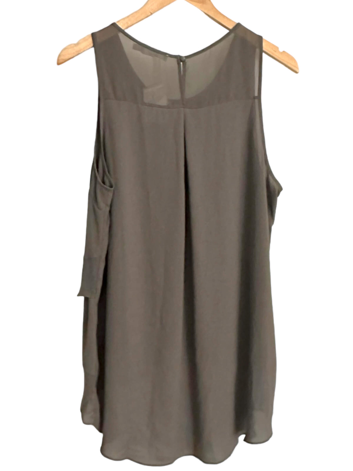 Soft Autumn LUSH falcon gray cross ruffle top