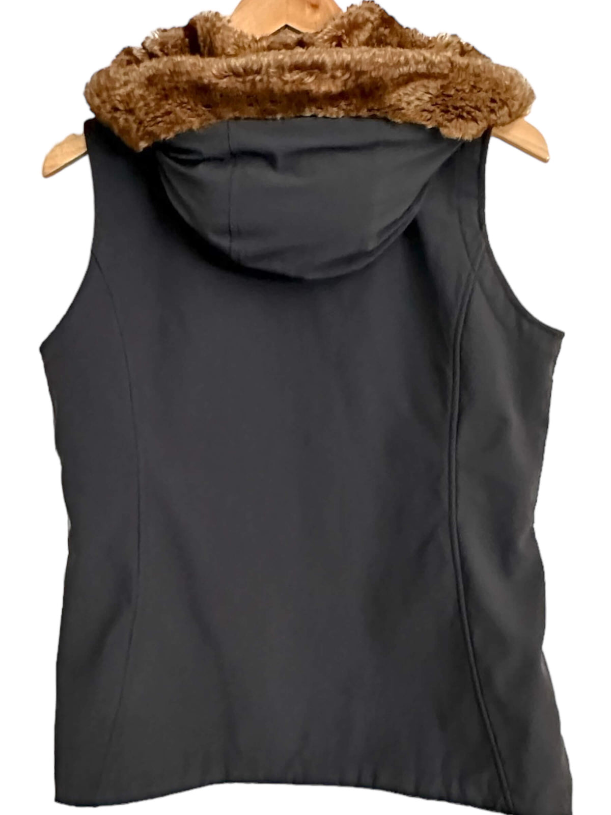 Soft Autumn MARMOT faux fur hooded jacket vest gray