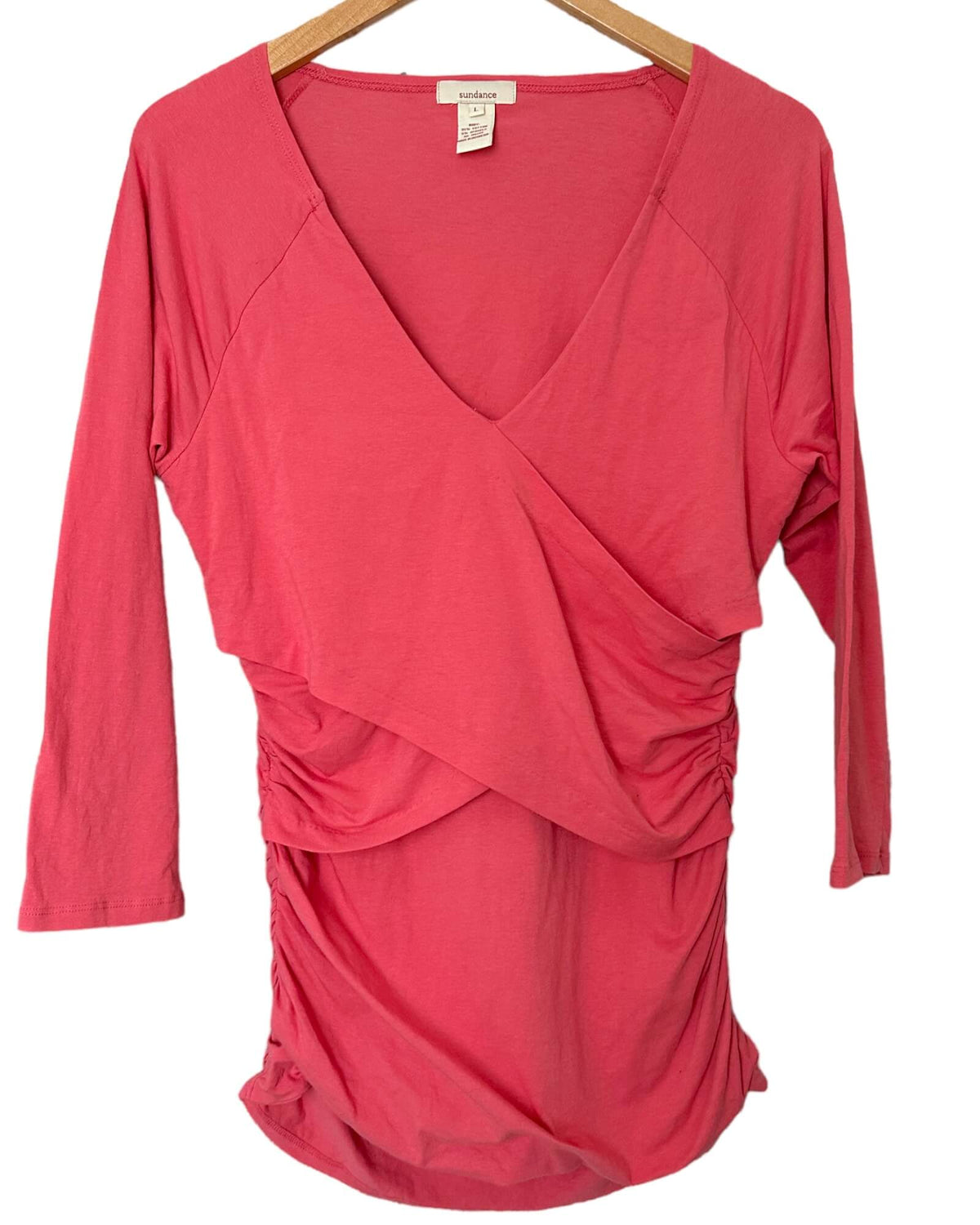 soft Autumn SUNDANCE Vanessa deep peach faux wrap knit top