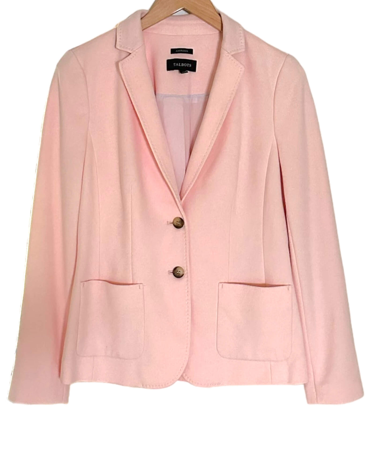 Soft Autumn TALBOTS Aberdeen pique knit pink blazer