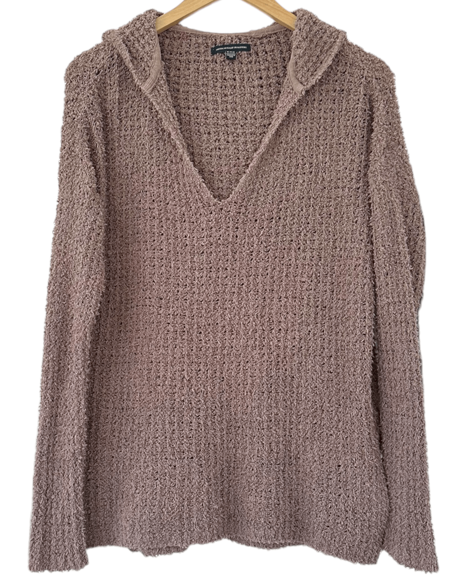 Soft Summer AMERICAN EAGLE OUTFITTERS dusky taupe open kit hooded sweater
