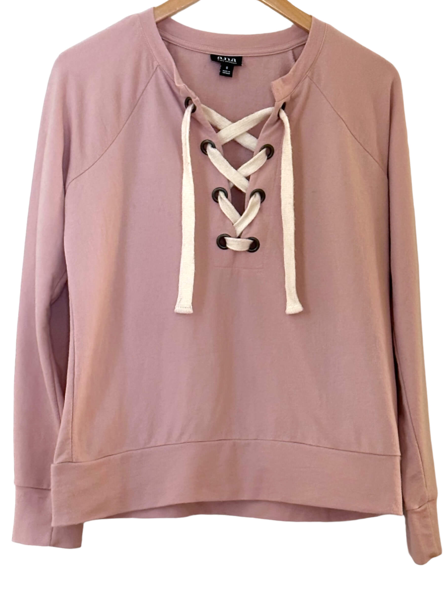 Soft Summer ANA ballet pink tie-front sweatshirt