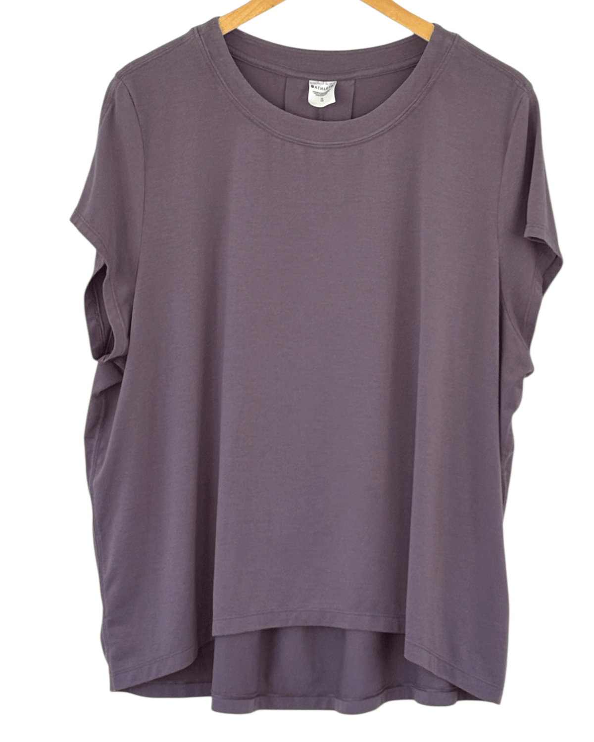 Soft Summer ATHLETA muted mulberry pleat-back tee