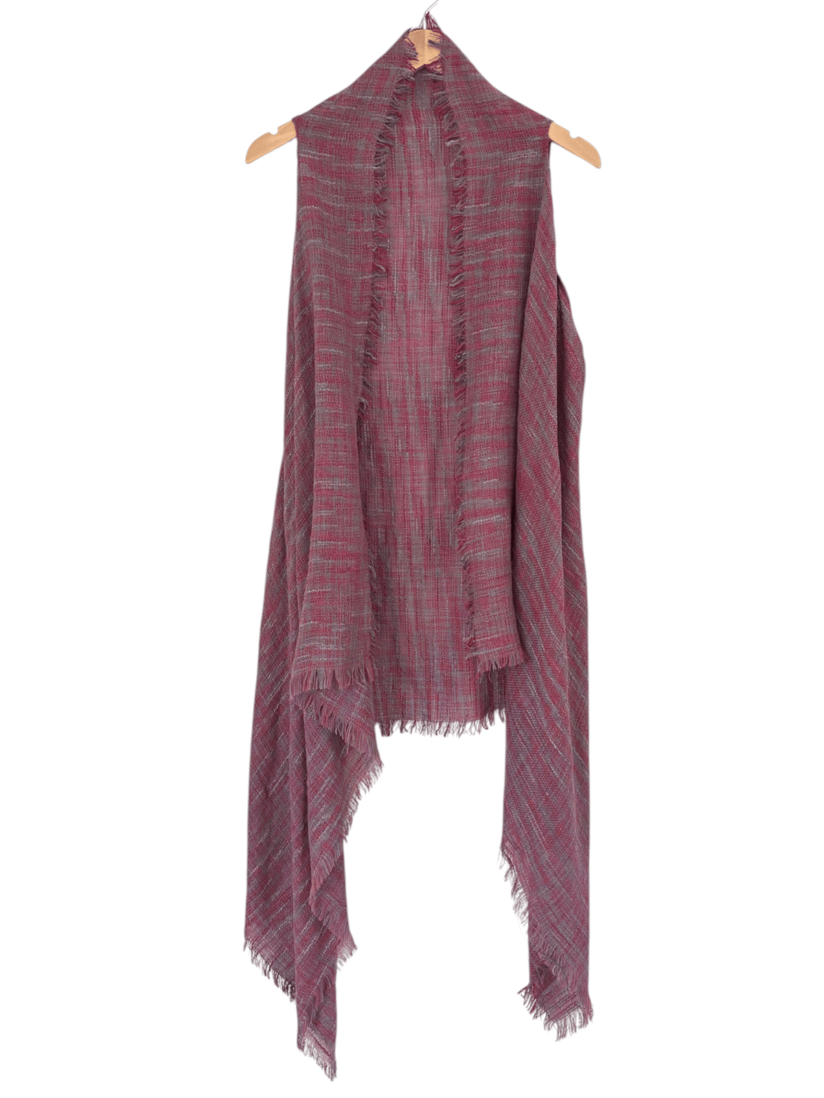 Soft Summer G woven fringe drape vest