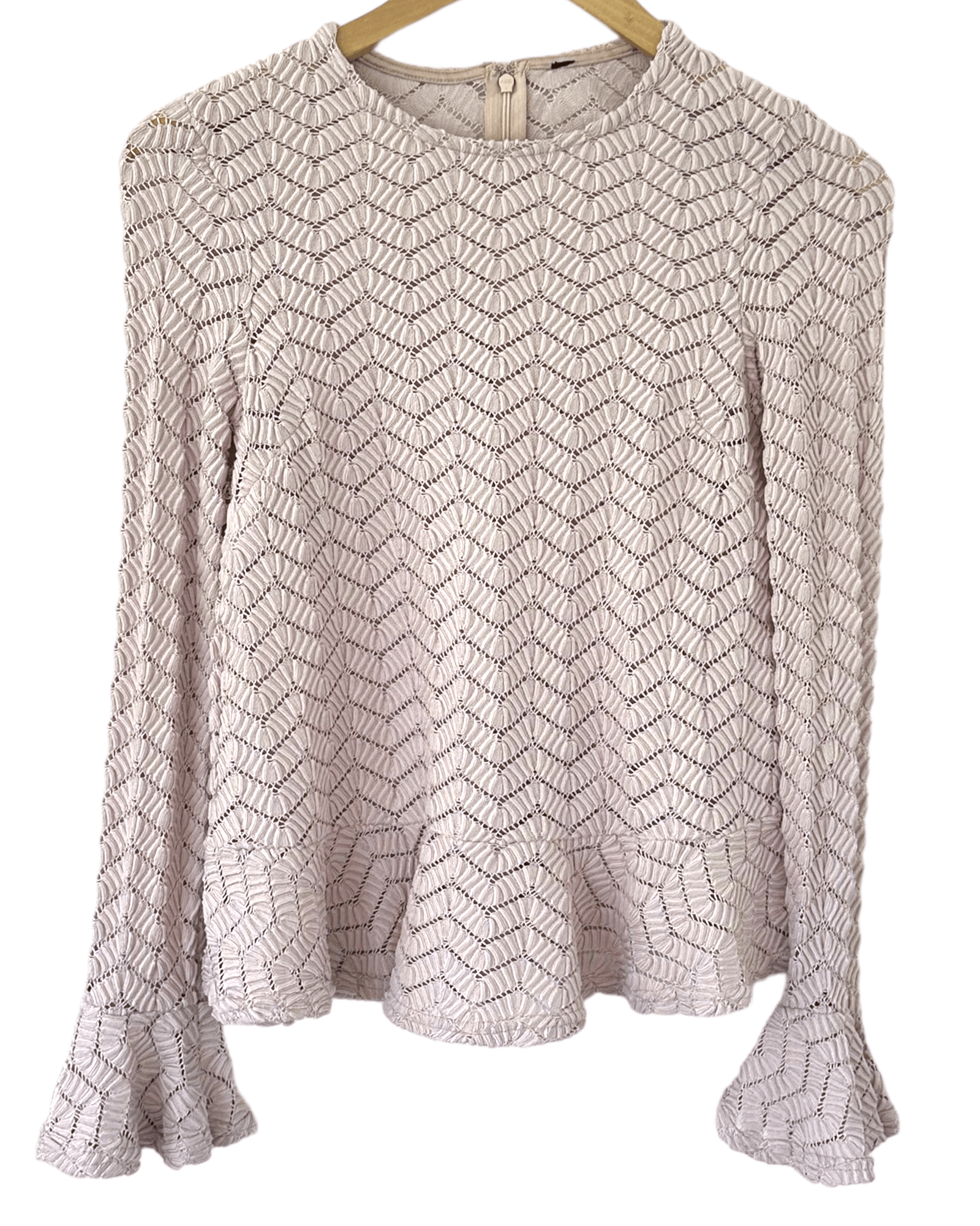 Soft Summer herringbone smoky rose peplum blouse 