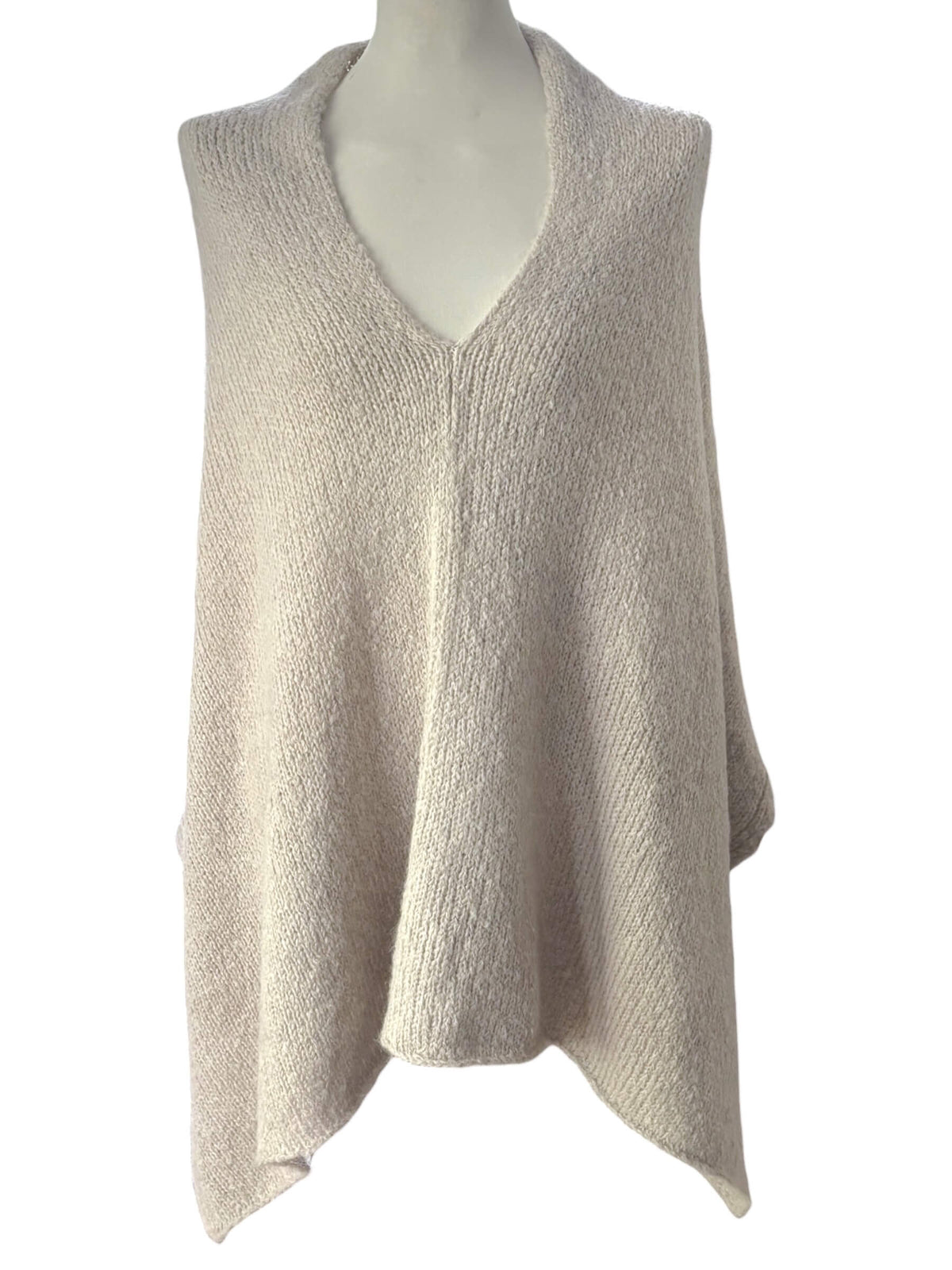 Soft Summer JARBO oatmeal chunky knit alpaca wool poncho