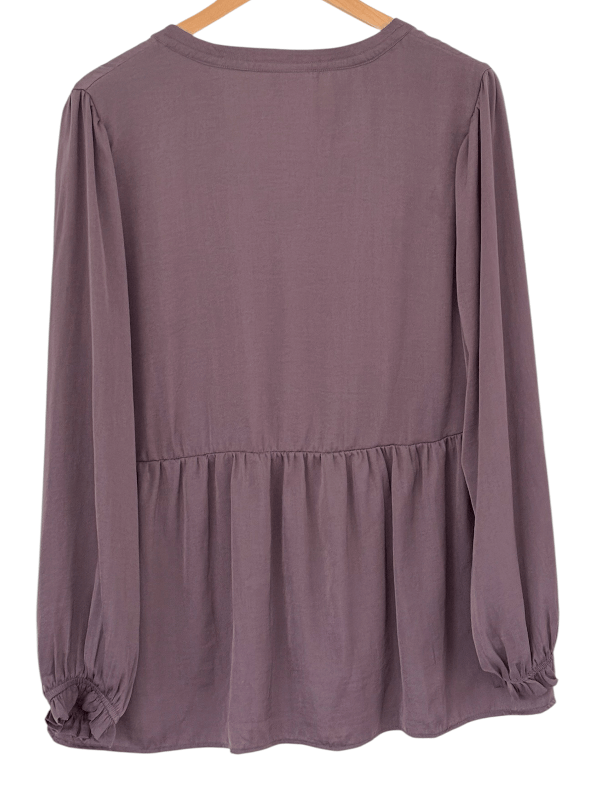 Soft Summer KNOX ROSE taro pin tuck split-neck blouse