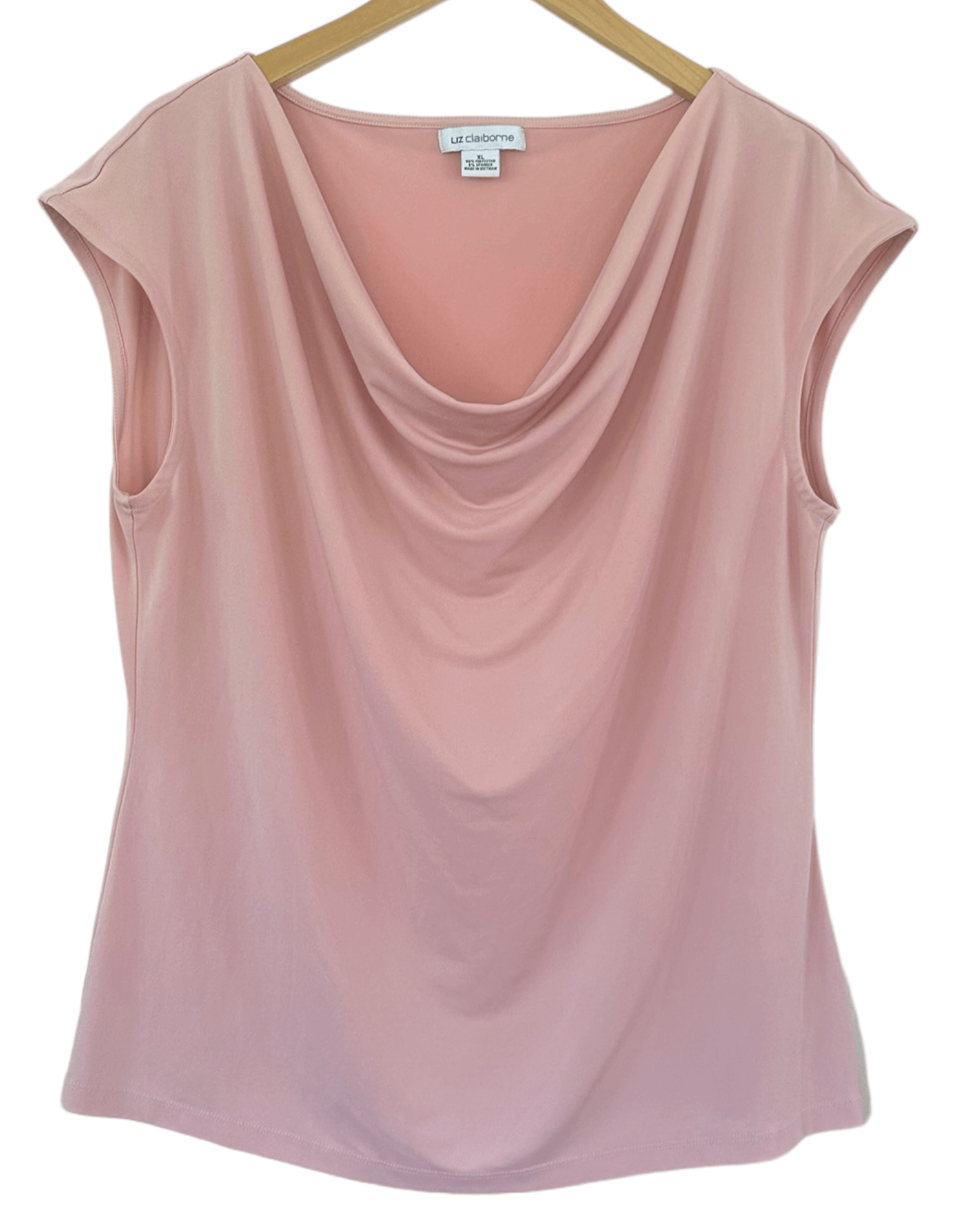 Soft Summer LIZ CLAIBORNE carnation pink cowl neck sleeveless top