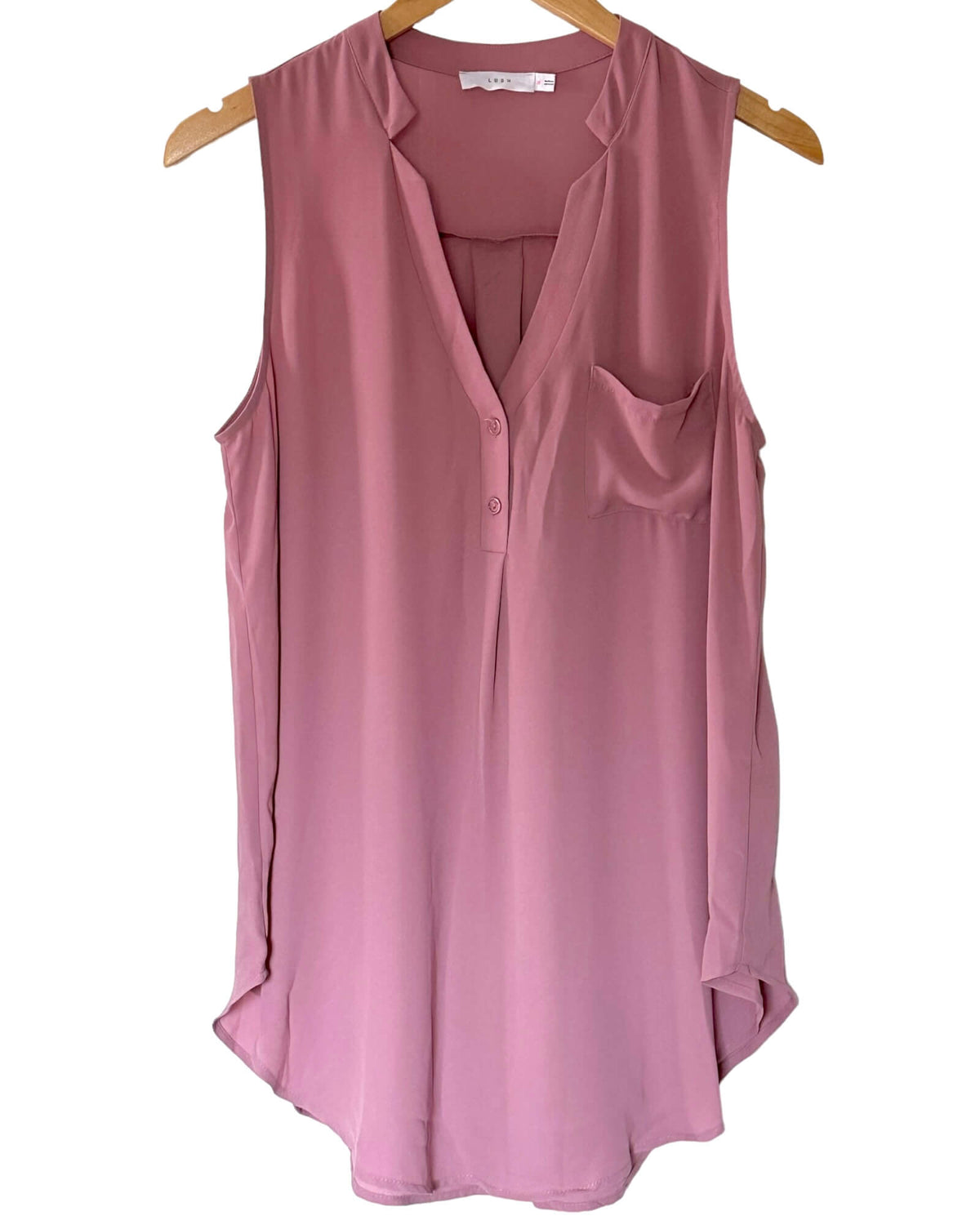 Soft Summer LUSH mauve sleeveless blouse