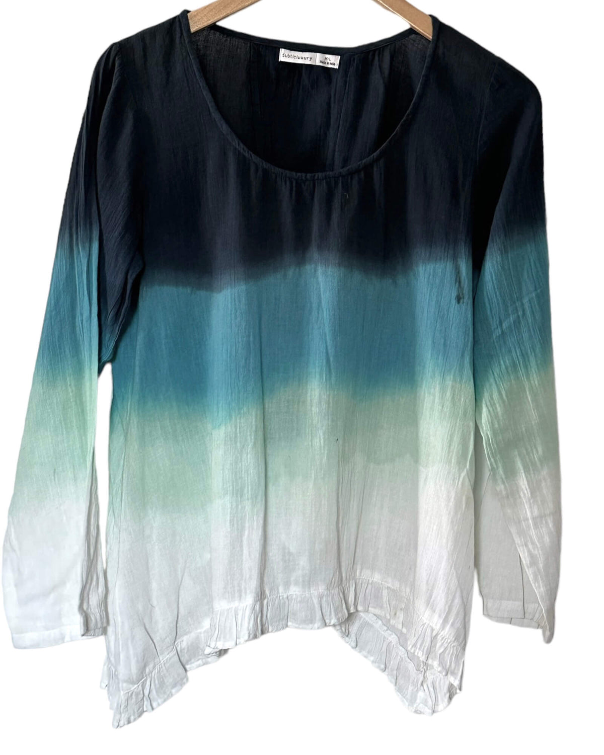Soft Summer SUBTLE LUXURY watercolor ruffle blouse