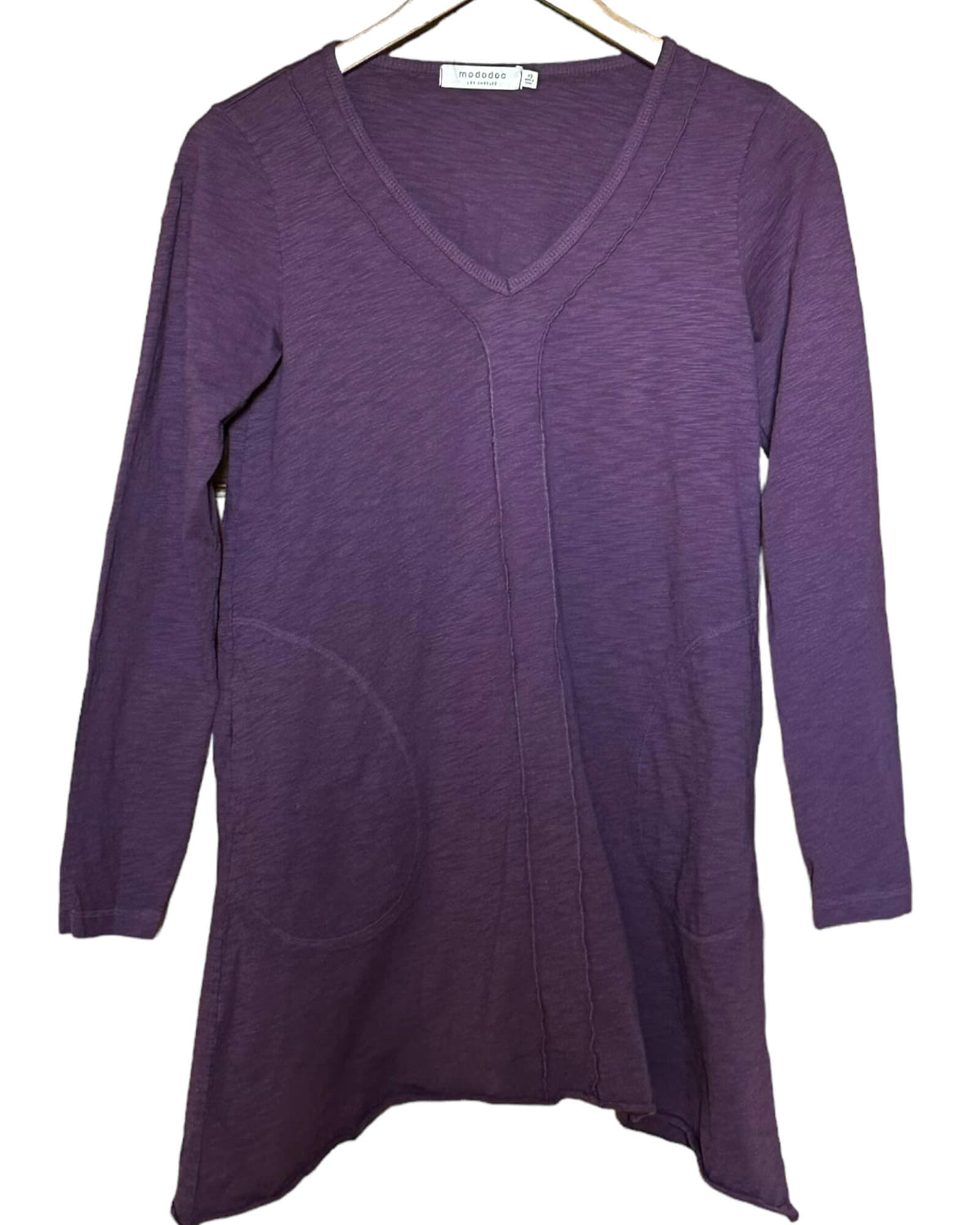 Soft Summer MODODOC LOS ANGELES lagenlook raw hem dried lilacs purple dress