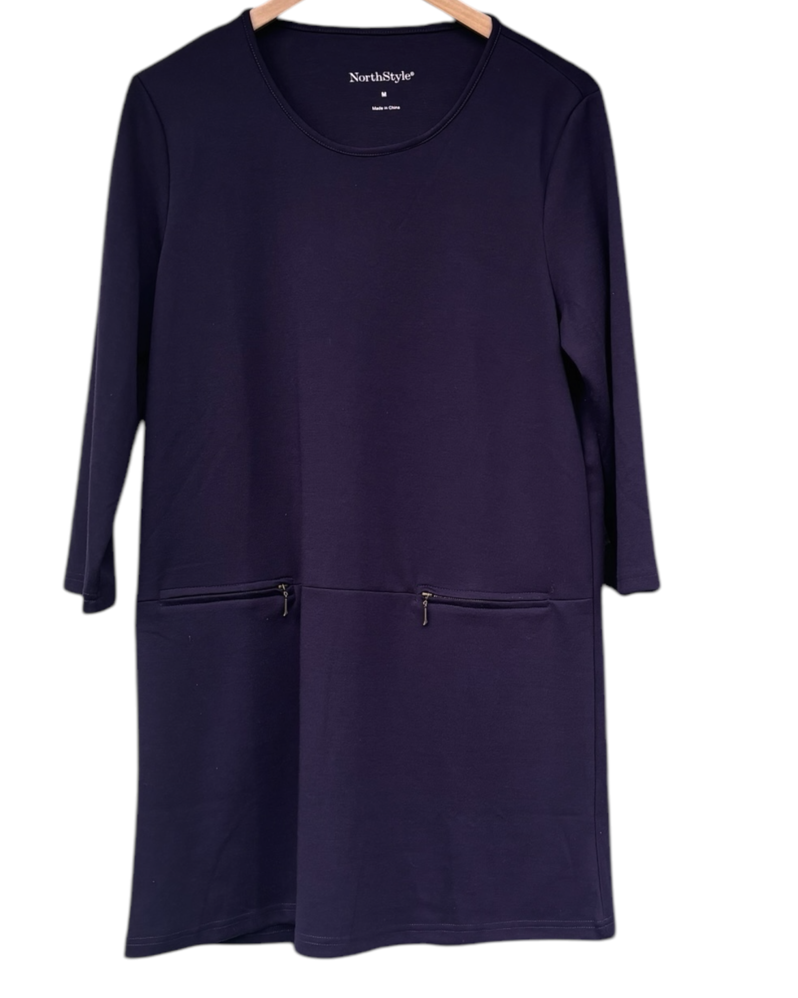 Soft Summer NORTHSTYLE plum zip pocket tunic dress