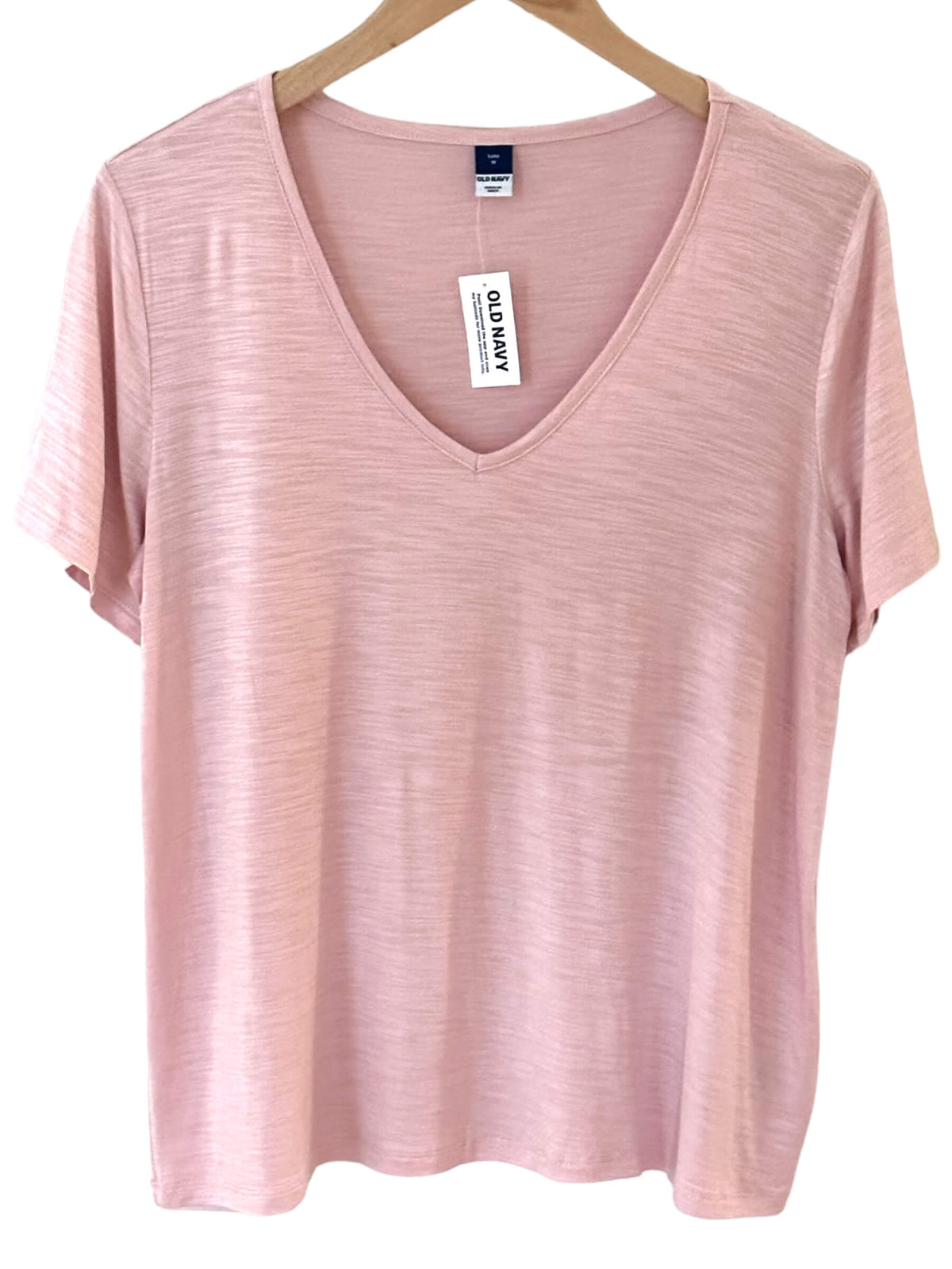 Soft Summer OLD NAVY blush luxe v-neck slub knit tee