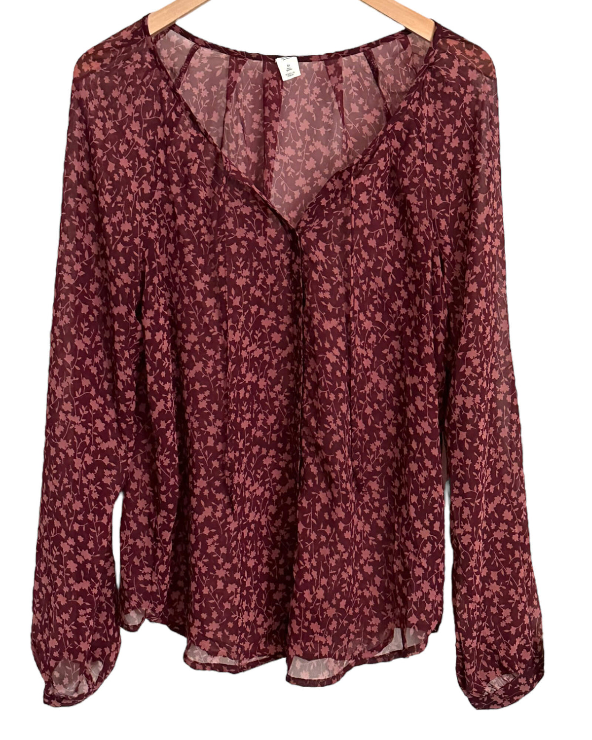 Soft Summer OLD NAVY semi-sheer floral print blouse