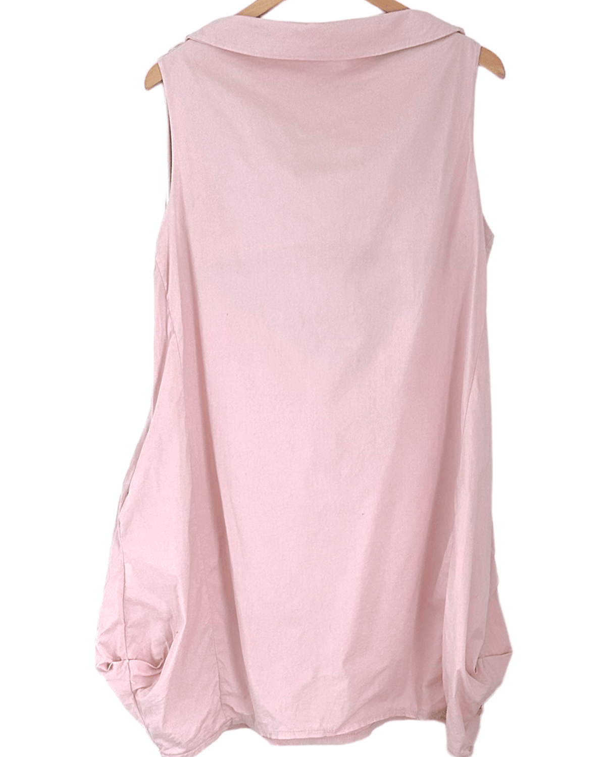 Soft Summer petal pink MADE IN ITALY cowl neck balloon hem sleeveless dress tunic