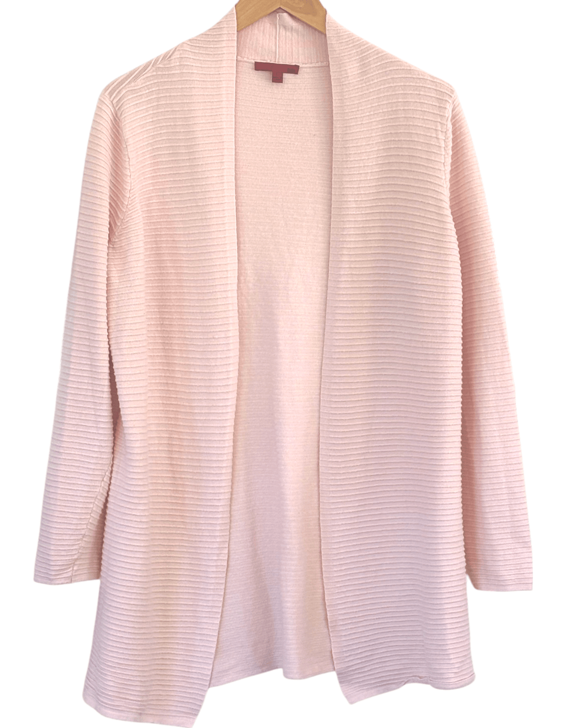 Soft Summer RED Cabbage Rose Ribbed Open Cardigan