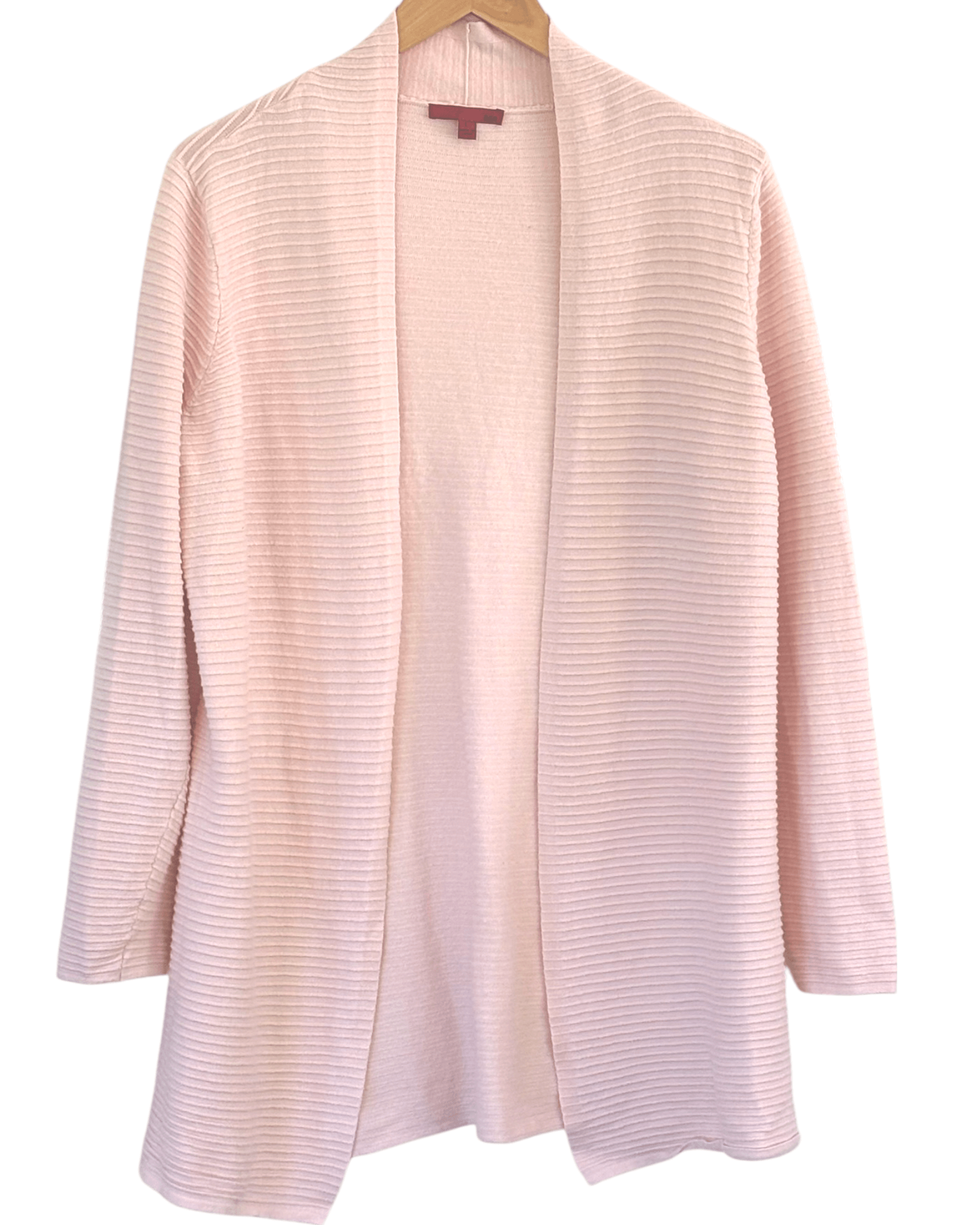 Soft Summer RED Cabbage Rose Ribbed Open Cardigan