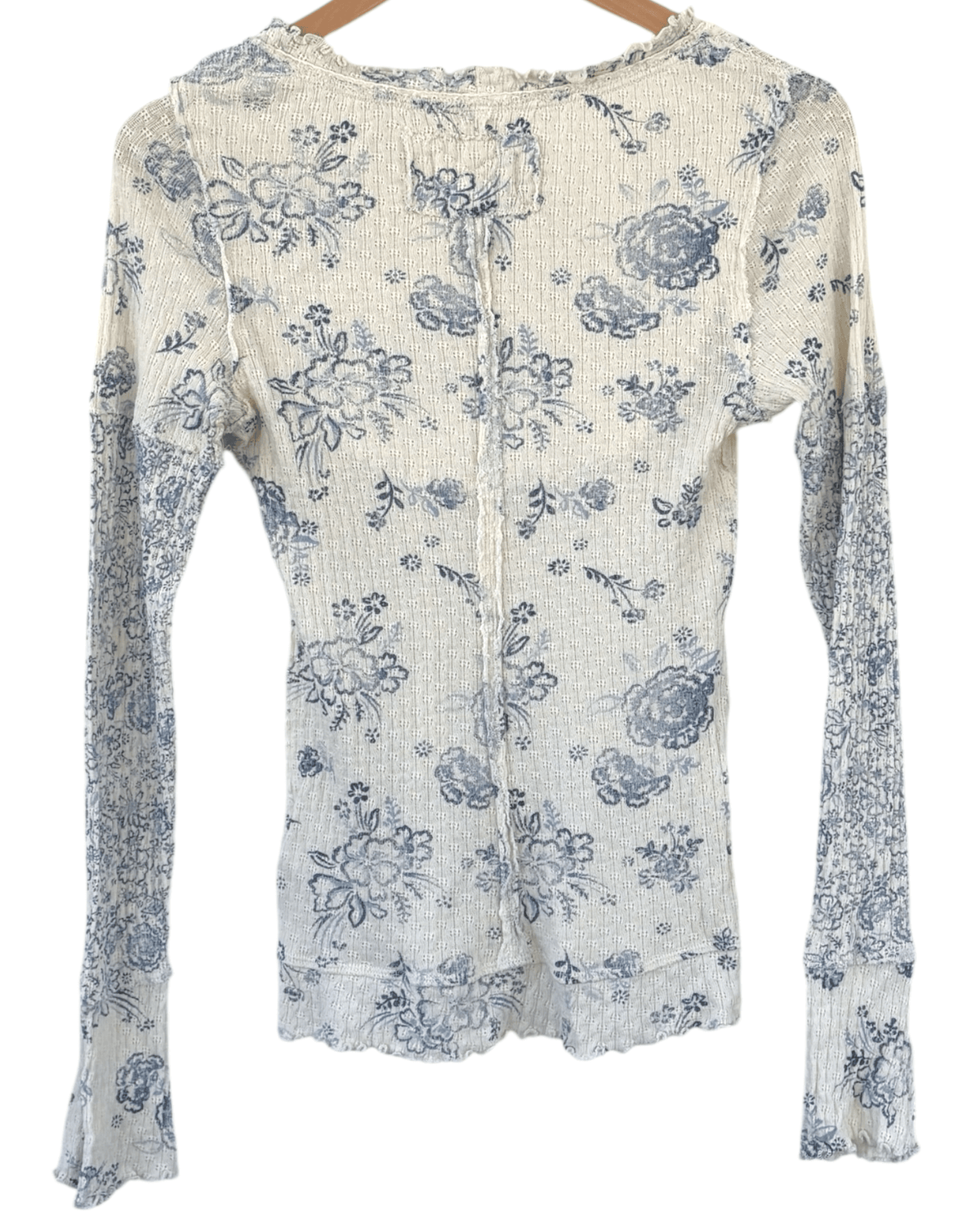 Soft Summer WE THE FREE clover print scoop neck thermal top