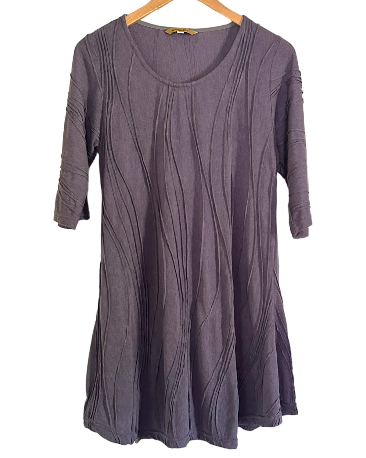 Soft Summer WINDHORSE tulipwood purple pin tuck waves tunic