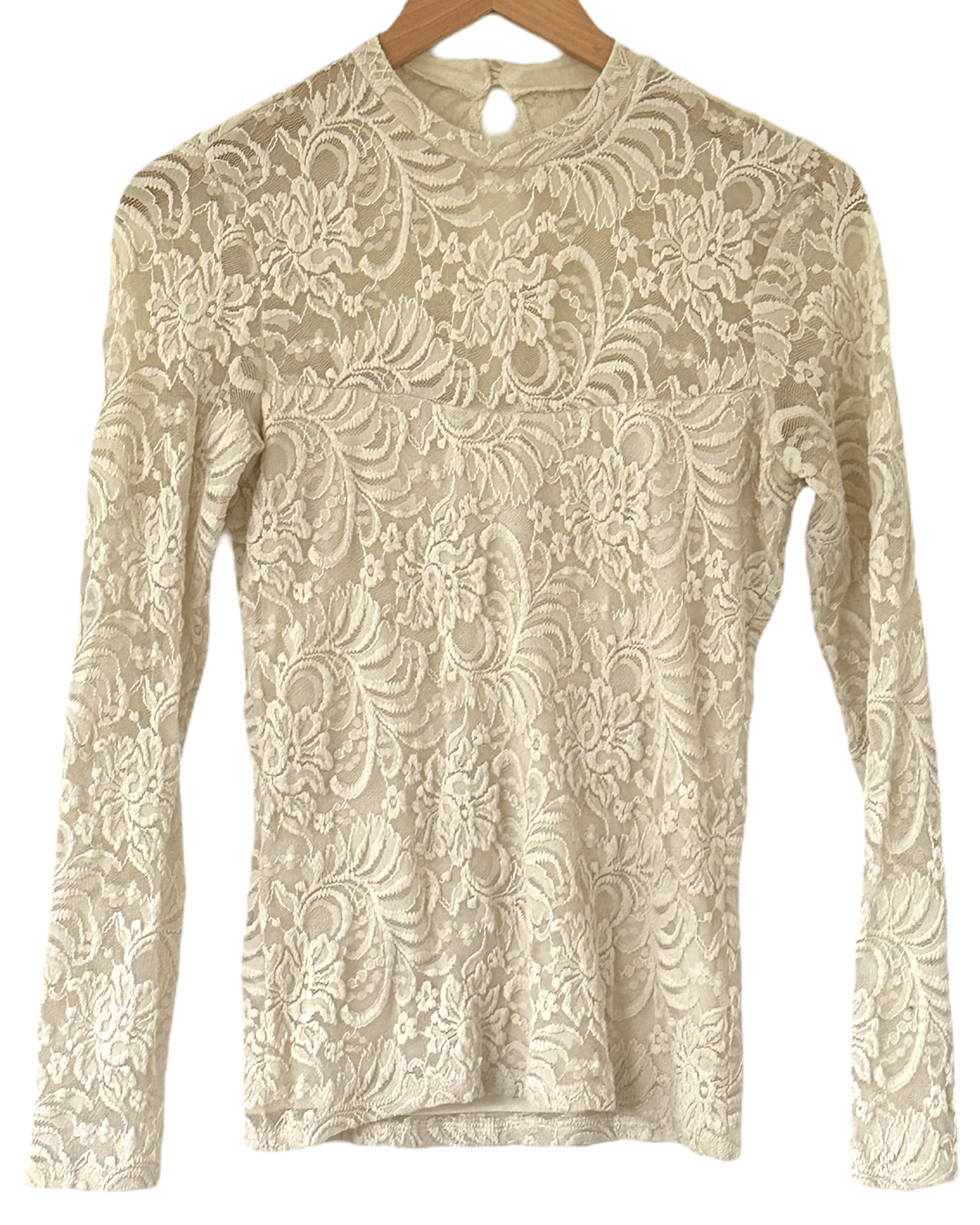 Warm Autumn ABERCROMBIE FITCH ivory lace long sleeve top