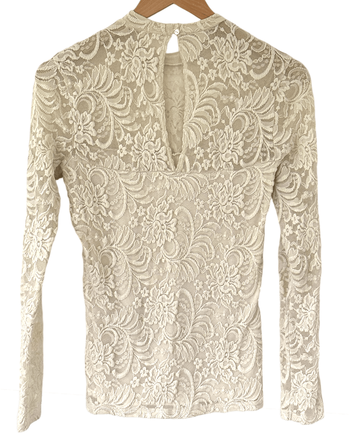 Warm Autumn ABERCROMBIE FITCH ivory lace long sleeve top