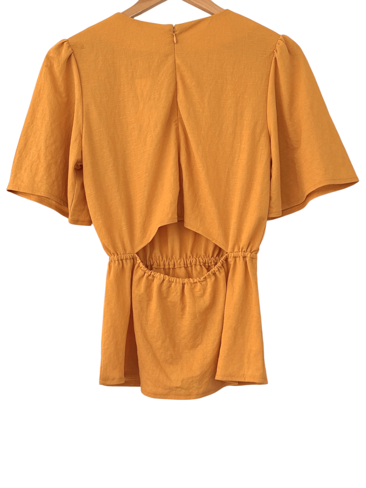 Warm Autumn ANN TAYLOR ginger root cut out peplum blouse