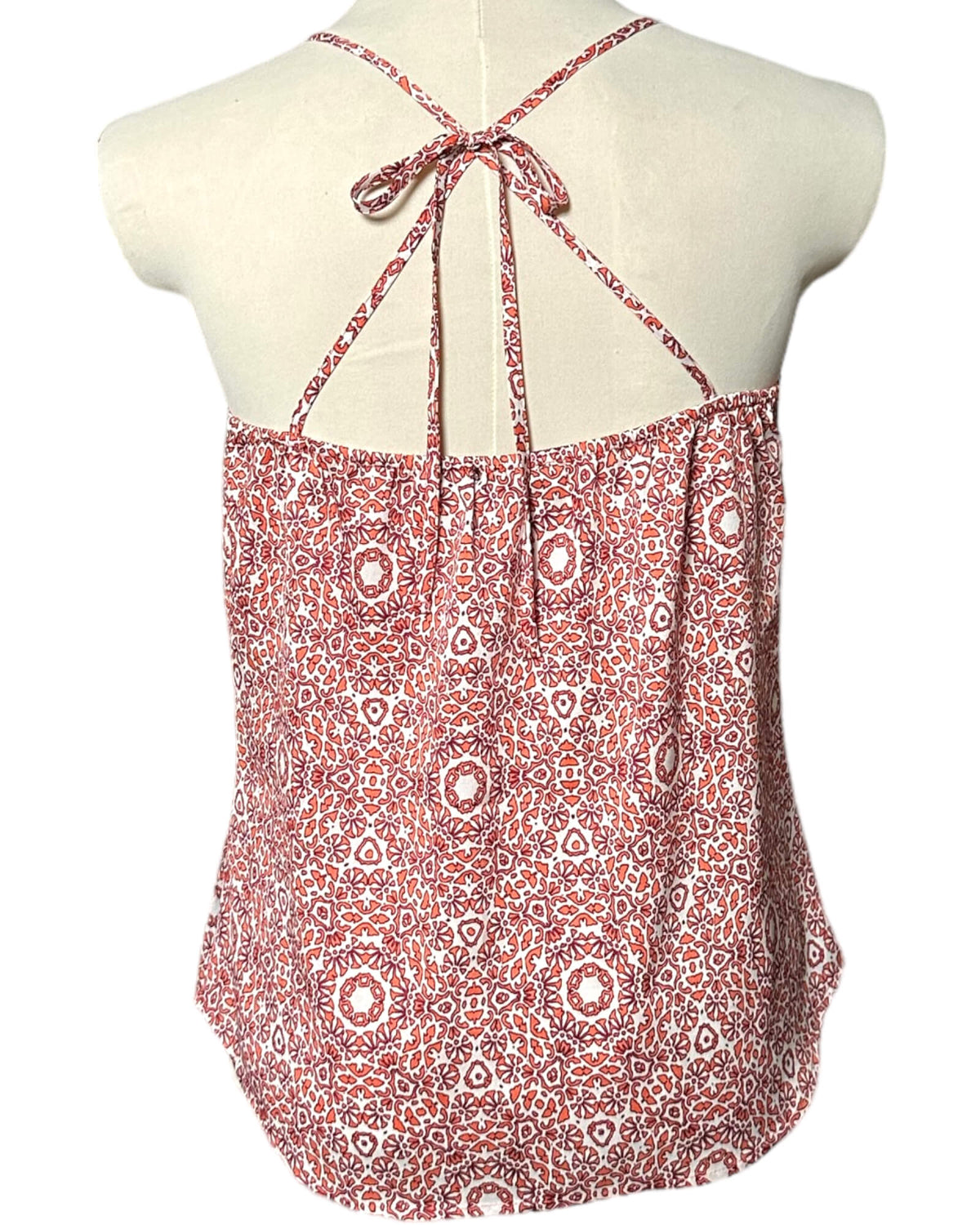 Warm Autumn ANN TAYLOR print strappy tie-back cami top
