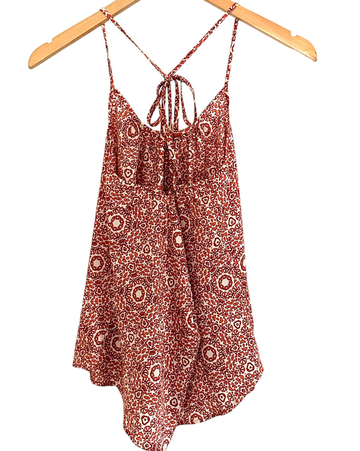 Warm Autumn ANN TAYLOR print strappy tie back top 
