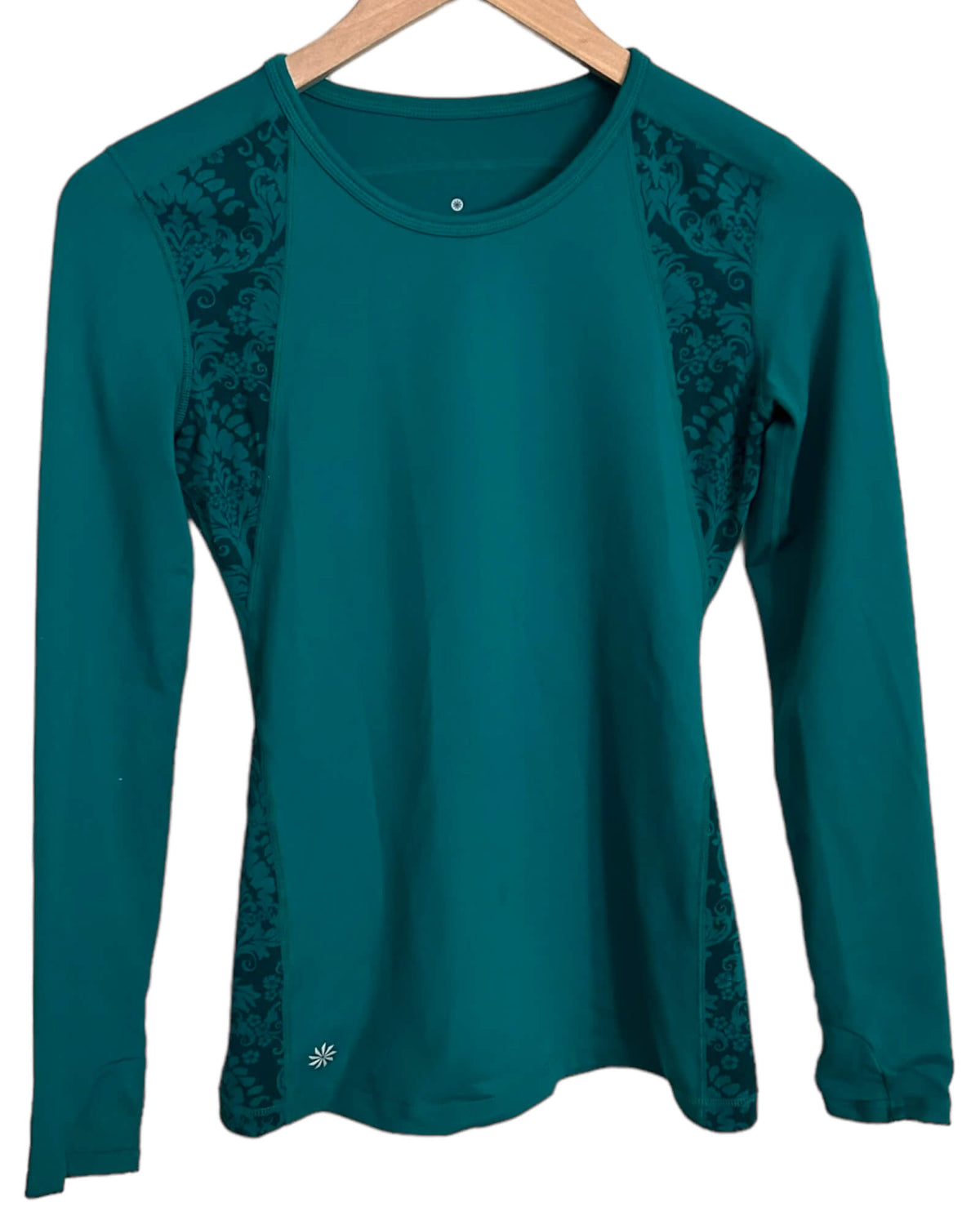 Warm Autumn ATHLETA teal athletic long sleeve tee