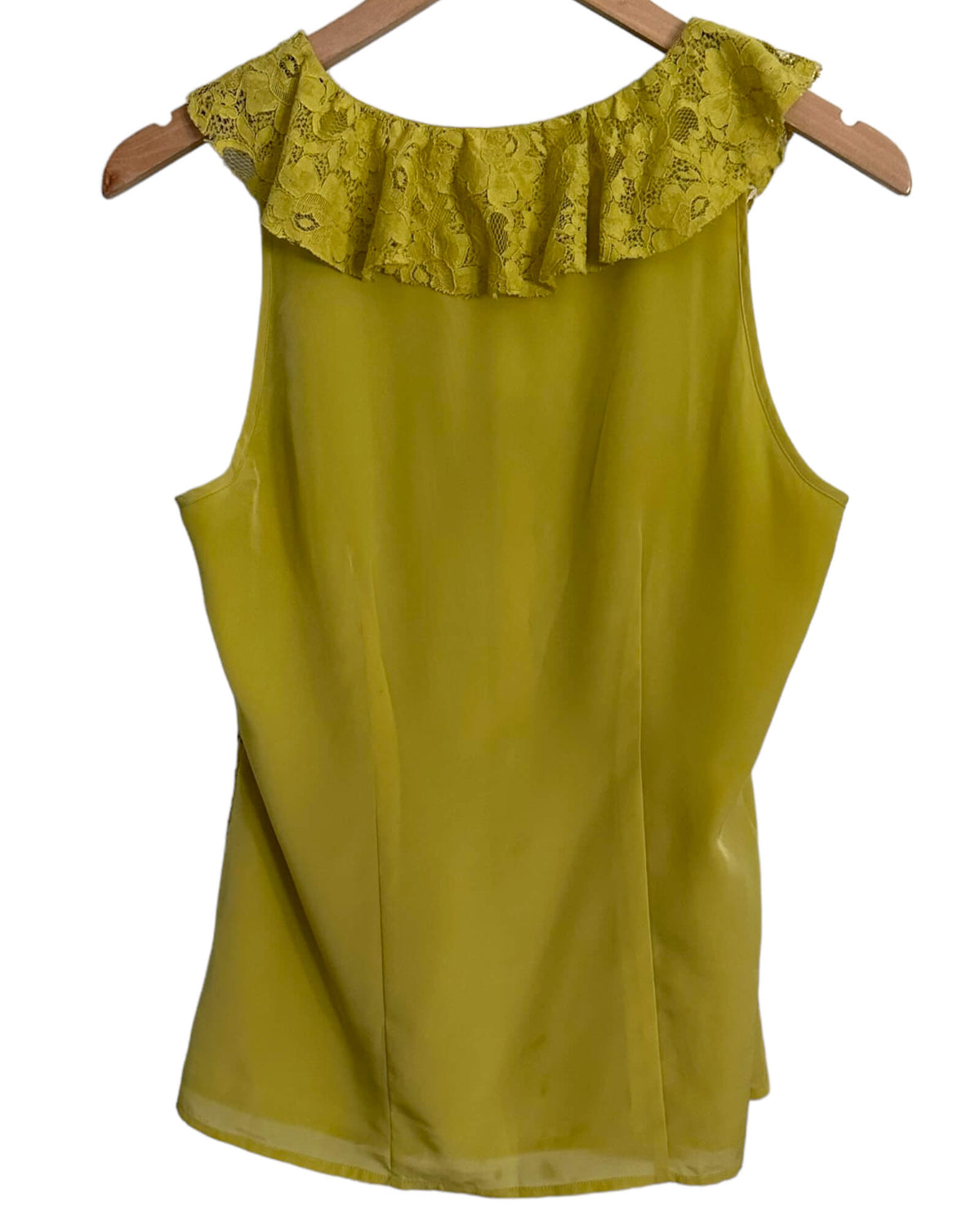 Warm Autumn BANANA REPUBLIC citron yellow lace sleeveless top 