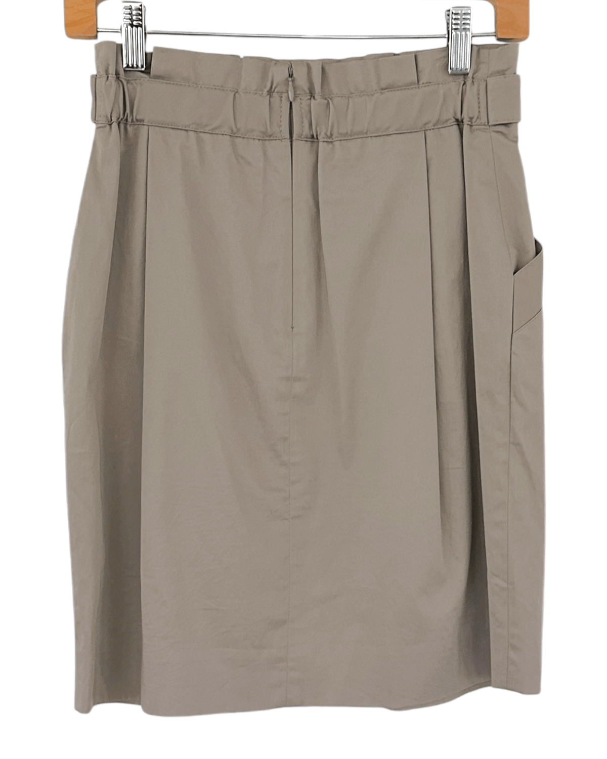 Warm Autumn BCBGMAXAZRIA pebble tab waist box pleat skirt
