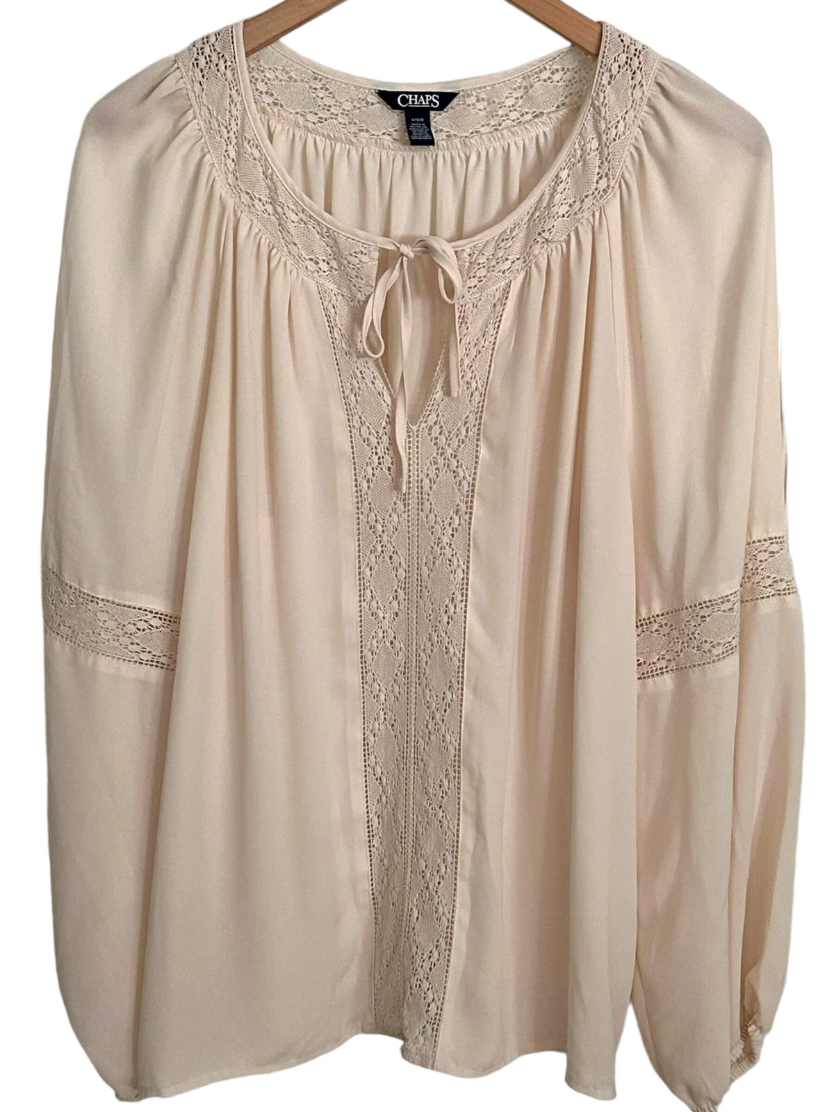 Warm Autumn CHAPS crochet lace blouse