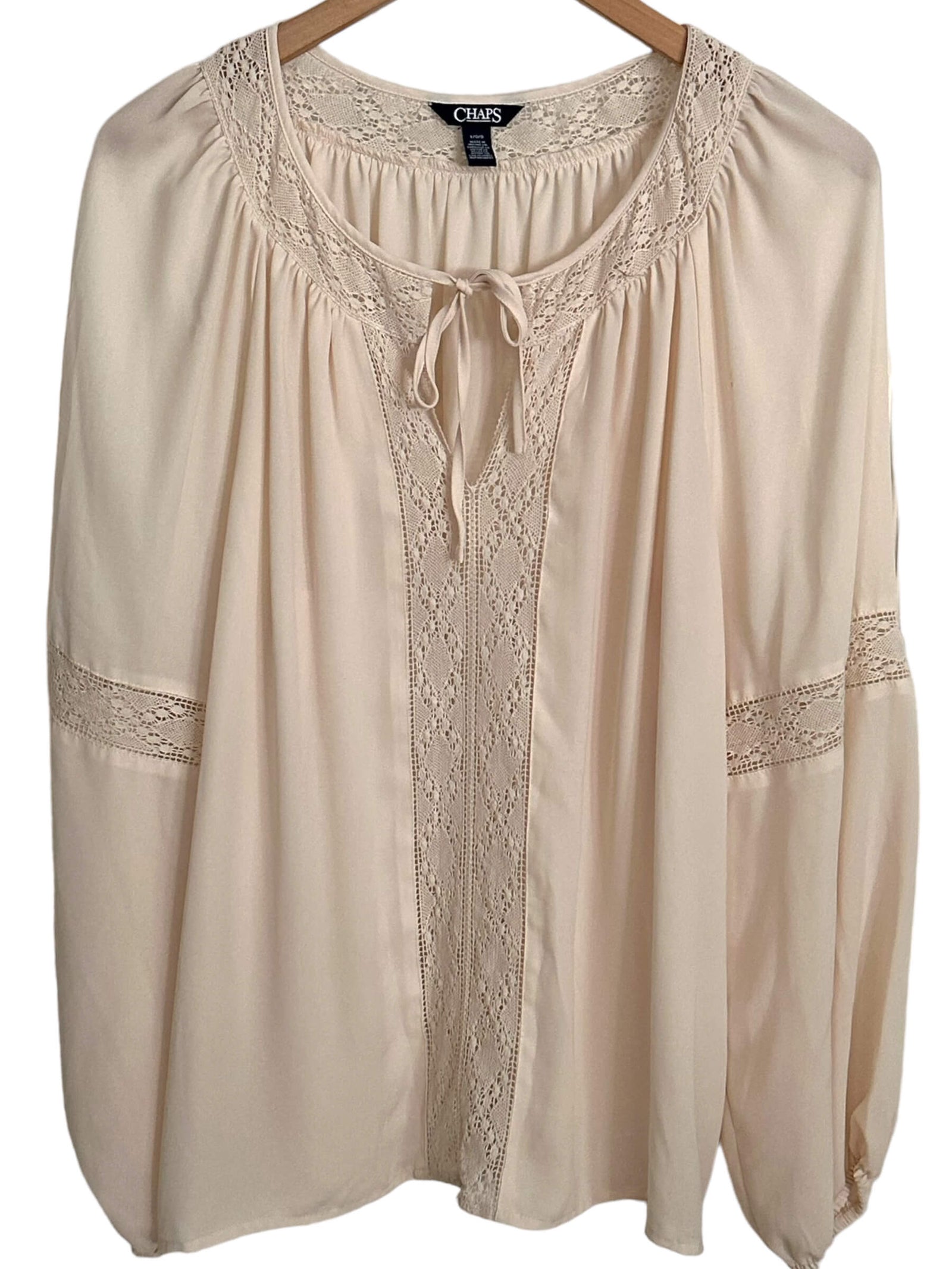 Warm Autumn CHAPS crochet lace blouse