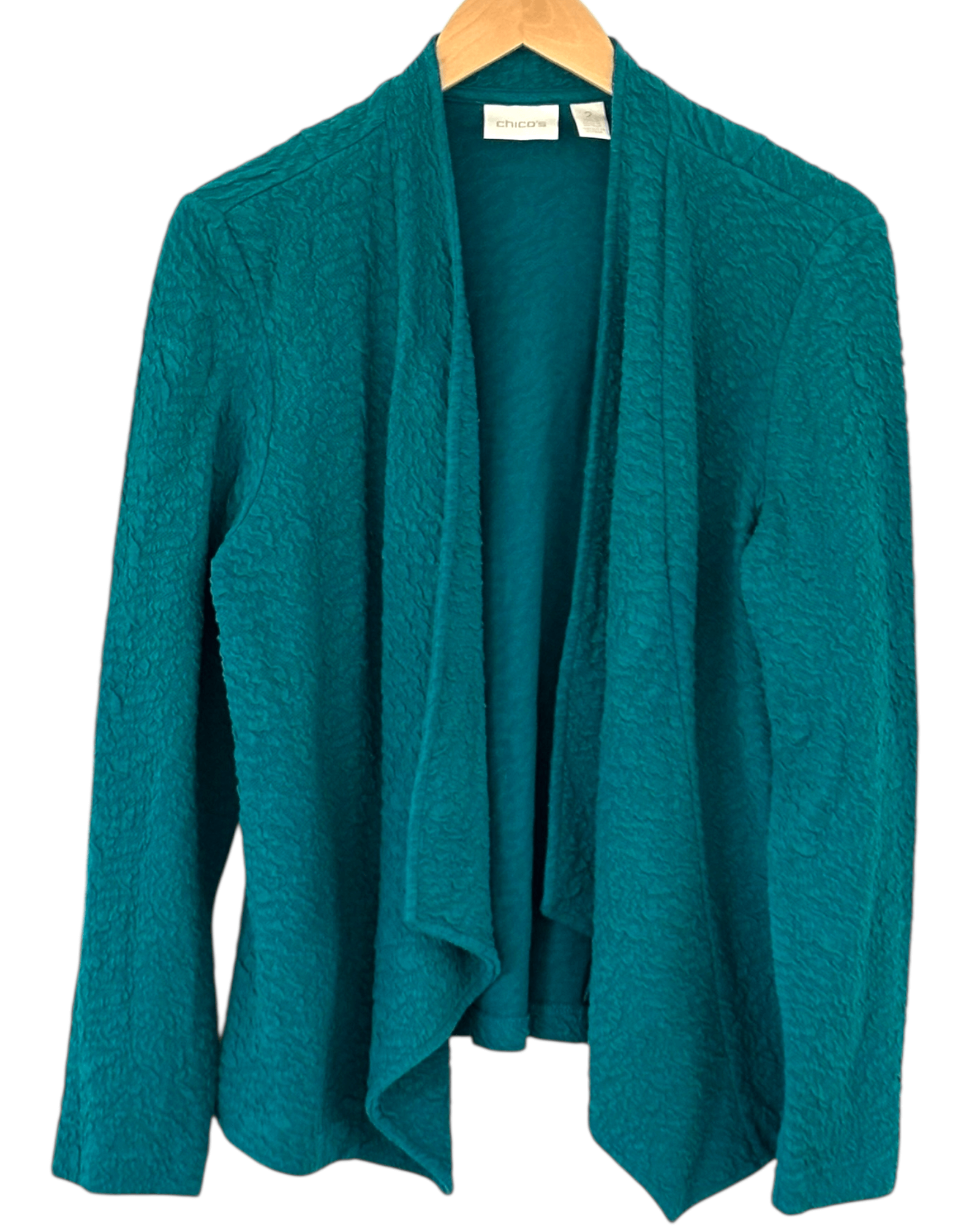 Warm Autumn CHICO'S lagoon textured swing knit jacket