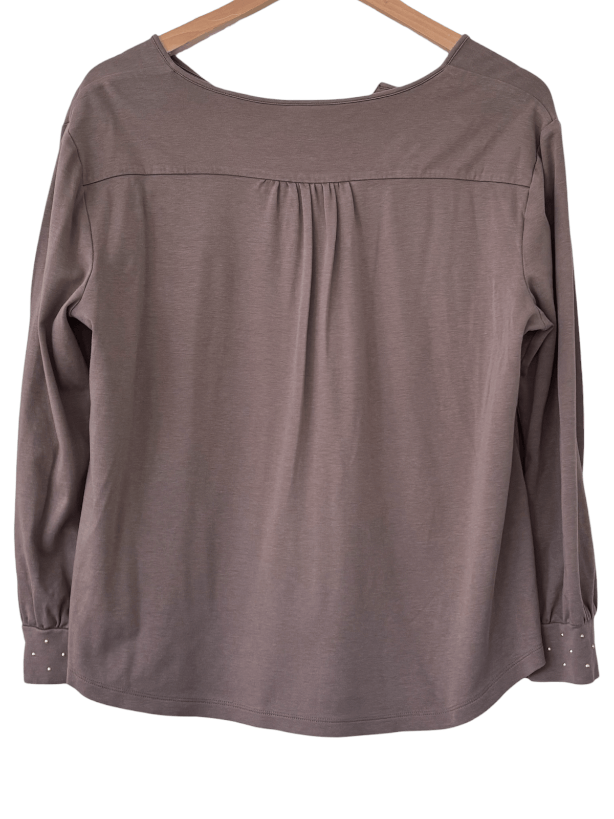 Warm Autumn CHICO'S nutmeg gold stud long sleeve tee