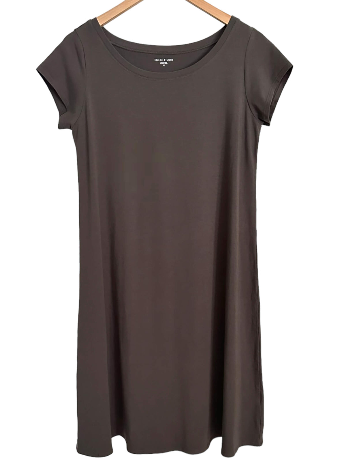 Warm Autumn EILEEN FISHER t-shirt dress pebble gray