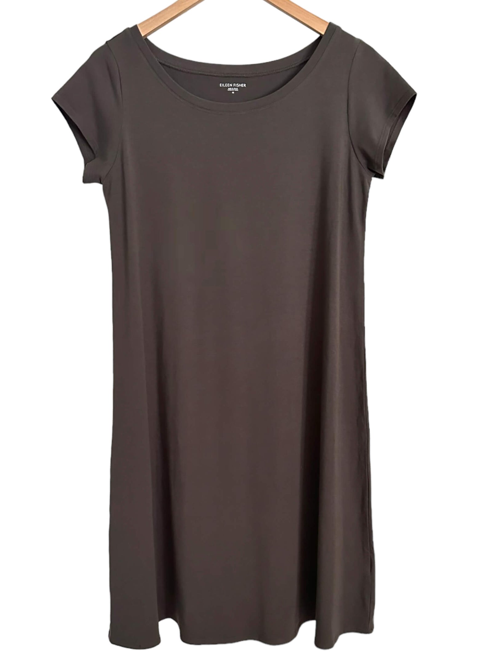 Warm Autumn EILEEN FISHER t-shirt dress pebble gray