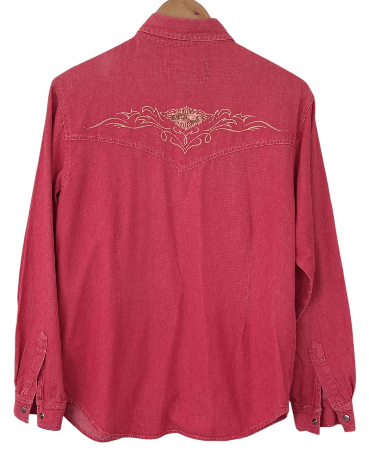 Warm Autumn HARLEY DAVIDSON brick red button down logo shirt