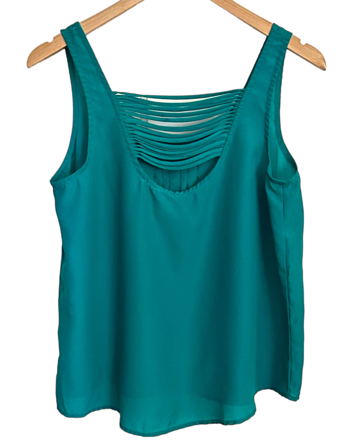 Warm Autumn MIMI CHICA eucalyptus green sleeveless open back top
