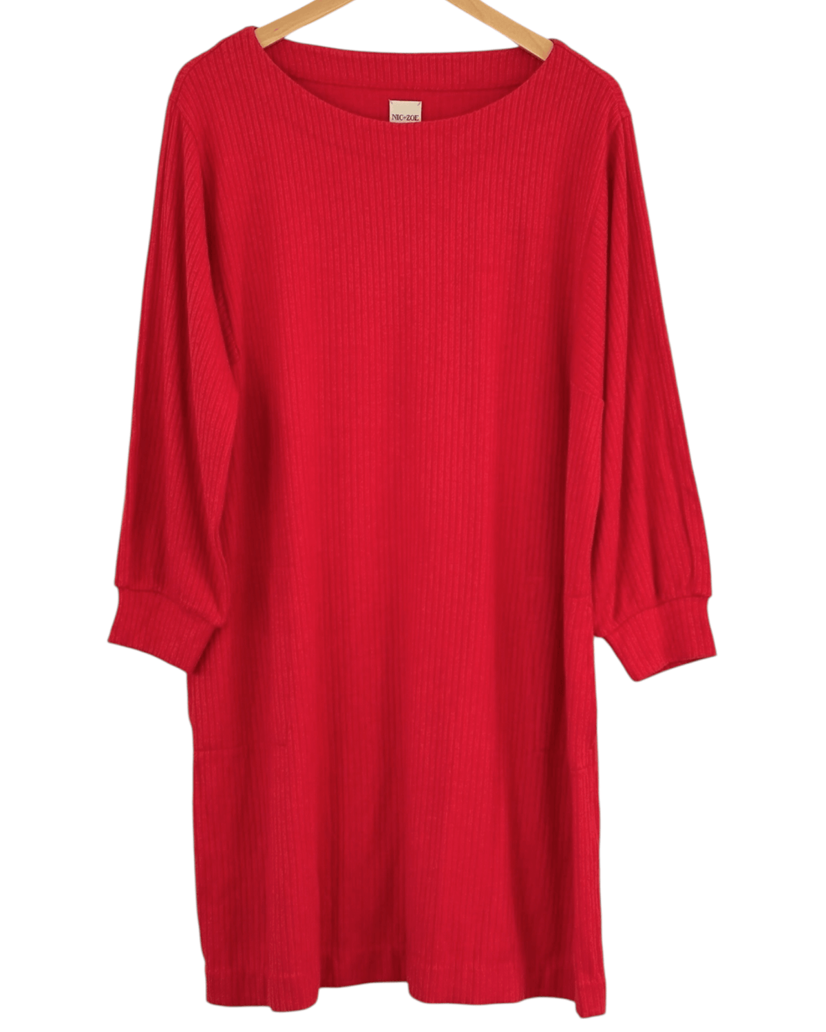 Warm Autumn NIC+ZOE Torch Red Ribbed Sweater Dress