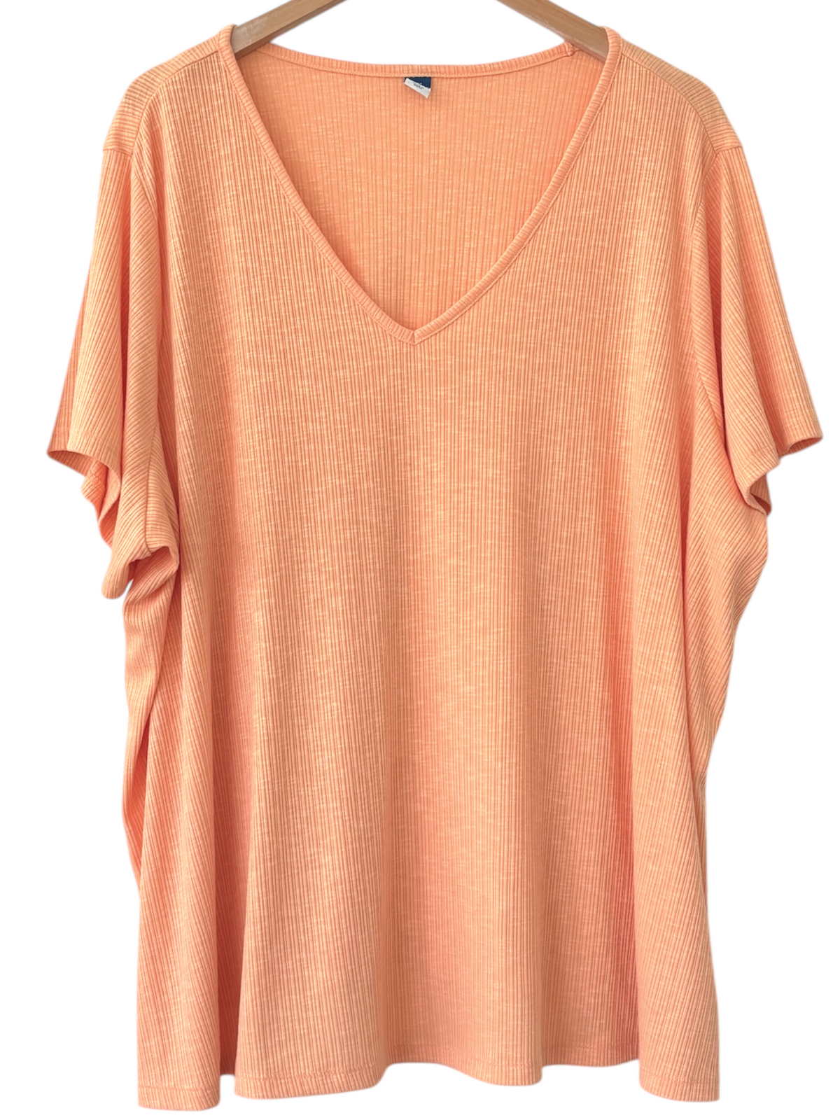 Warm Autumn OLD NAVY peach cream ribbed v-neck tee