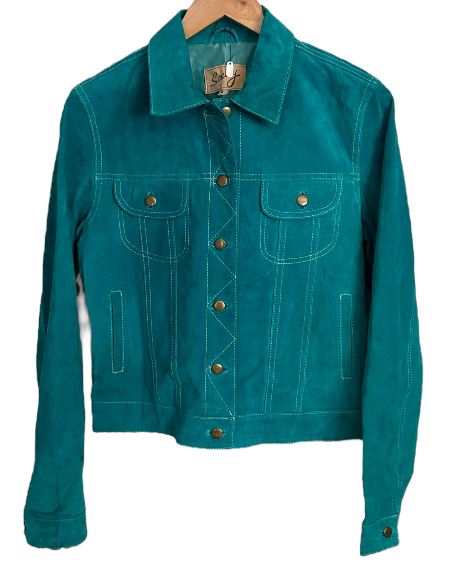 Warm Autumn SCULLY teal suede jacket
