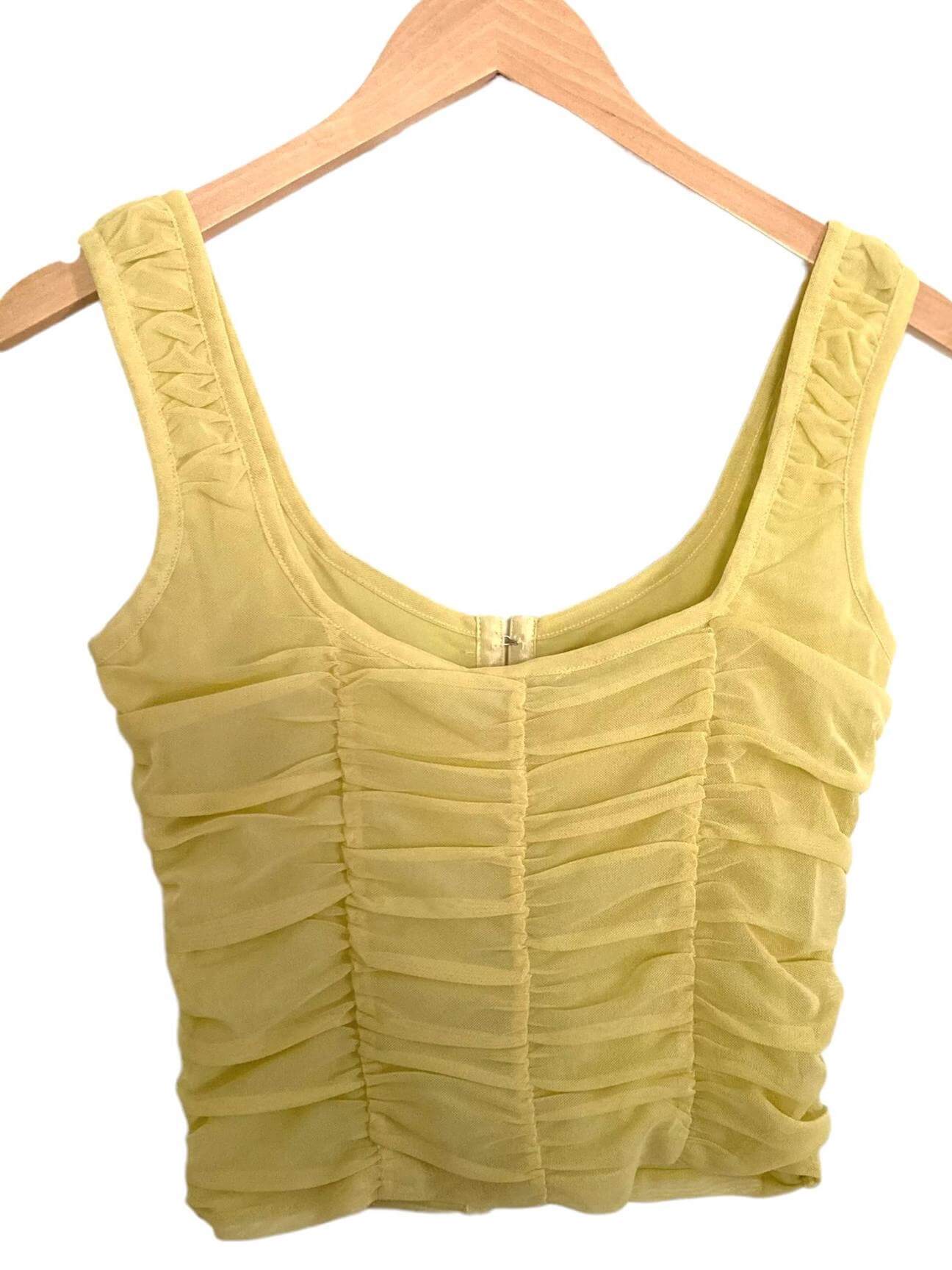 Warm Autumn SHINESTAR yellow ruched top