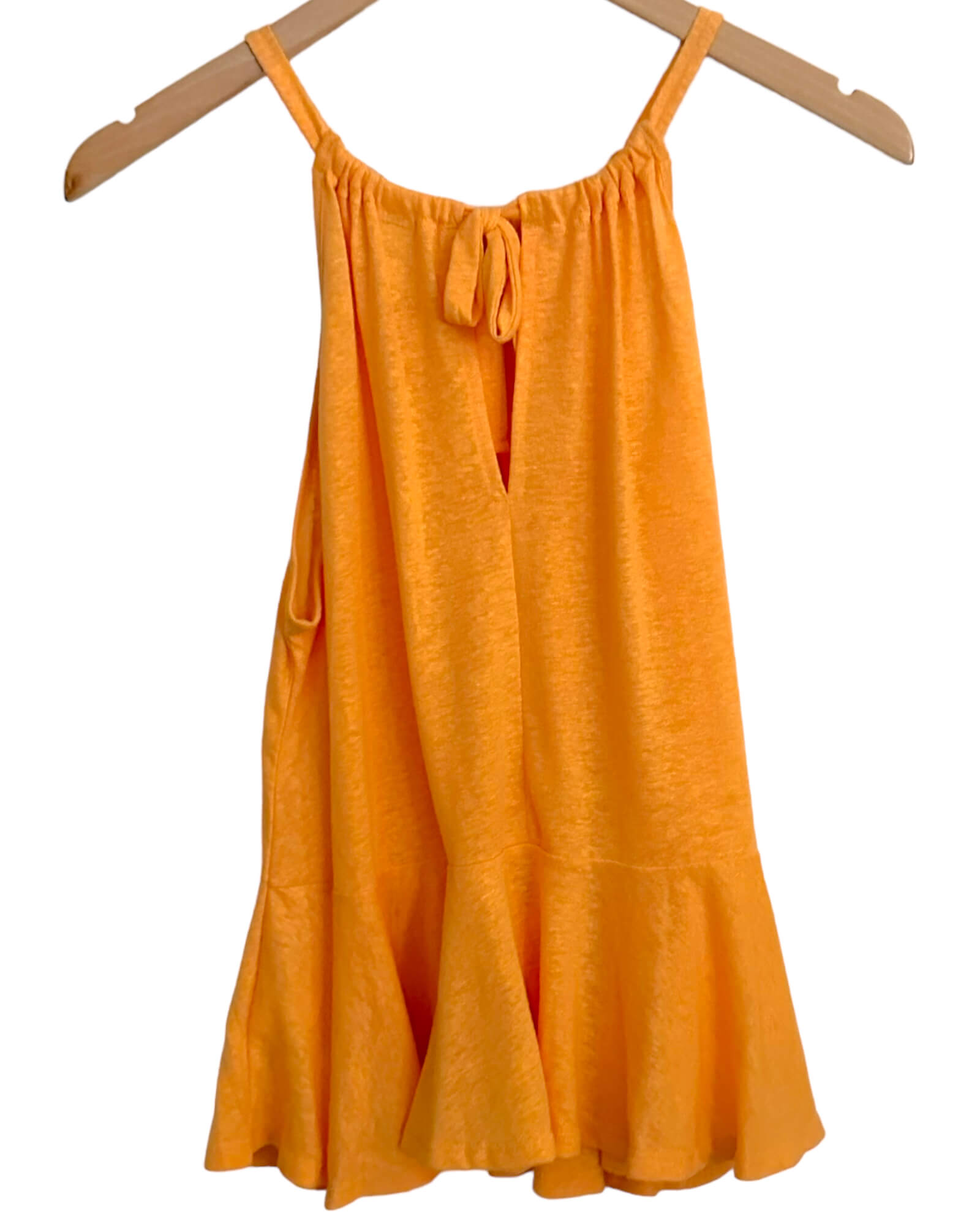 Warm Autumn OLD NAVY sunset orange peplum halter top