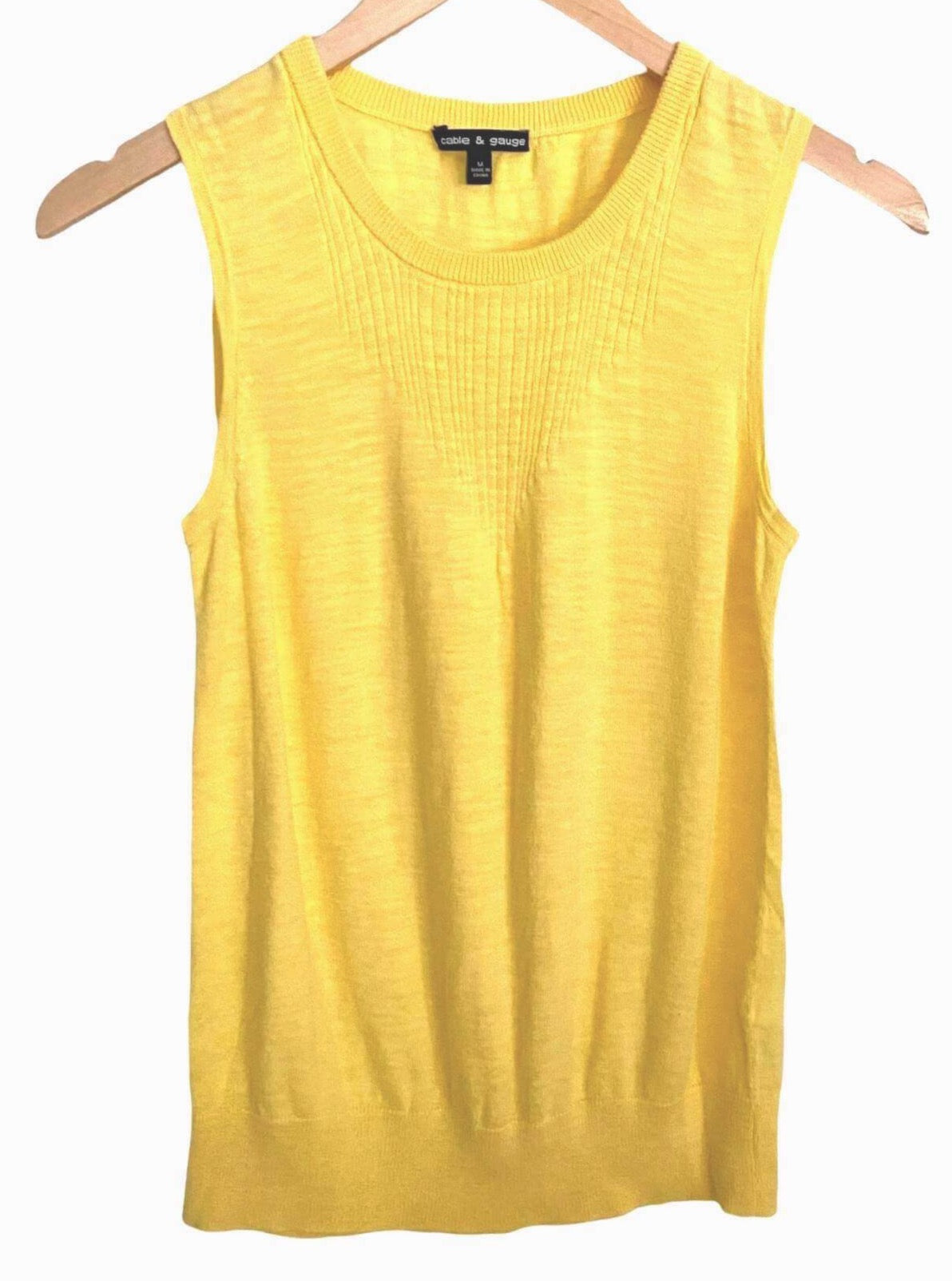 Warm Spring CABLE AND GAUGE sun glow yellow sleeveless sweater