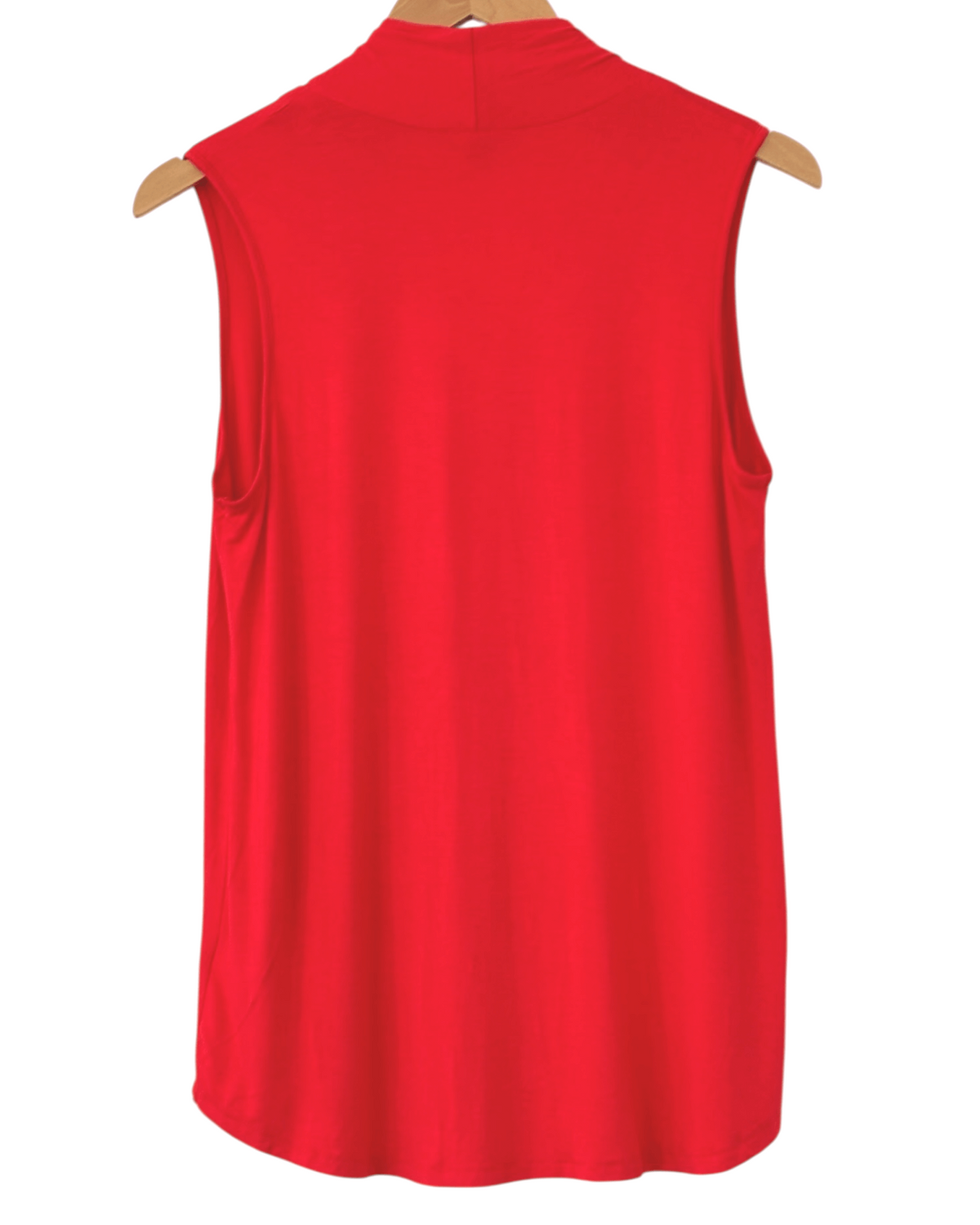 Warm Spring CABLE &amp; GAUGE cerise sleeveless v-neck pleated top 