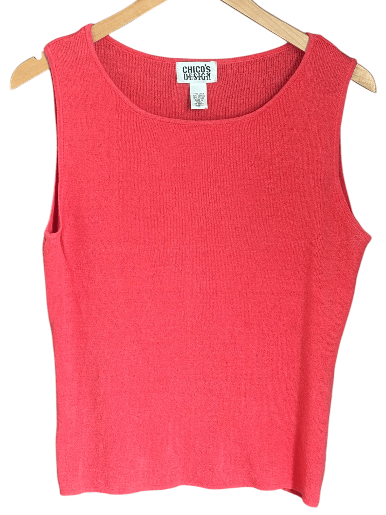 Warm Spring CHICO'S sockeye sleeveless linen knit top