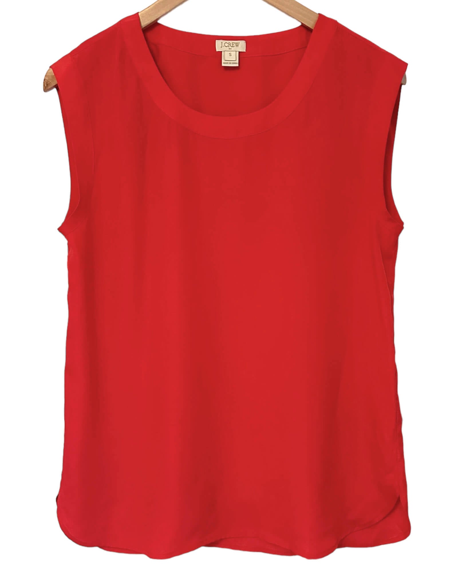 Warm Spring J.CREW lava red scoop neck sleeveless blouse