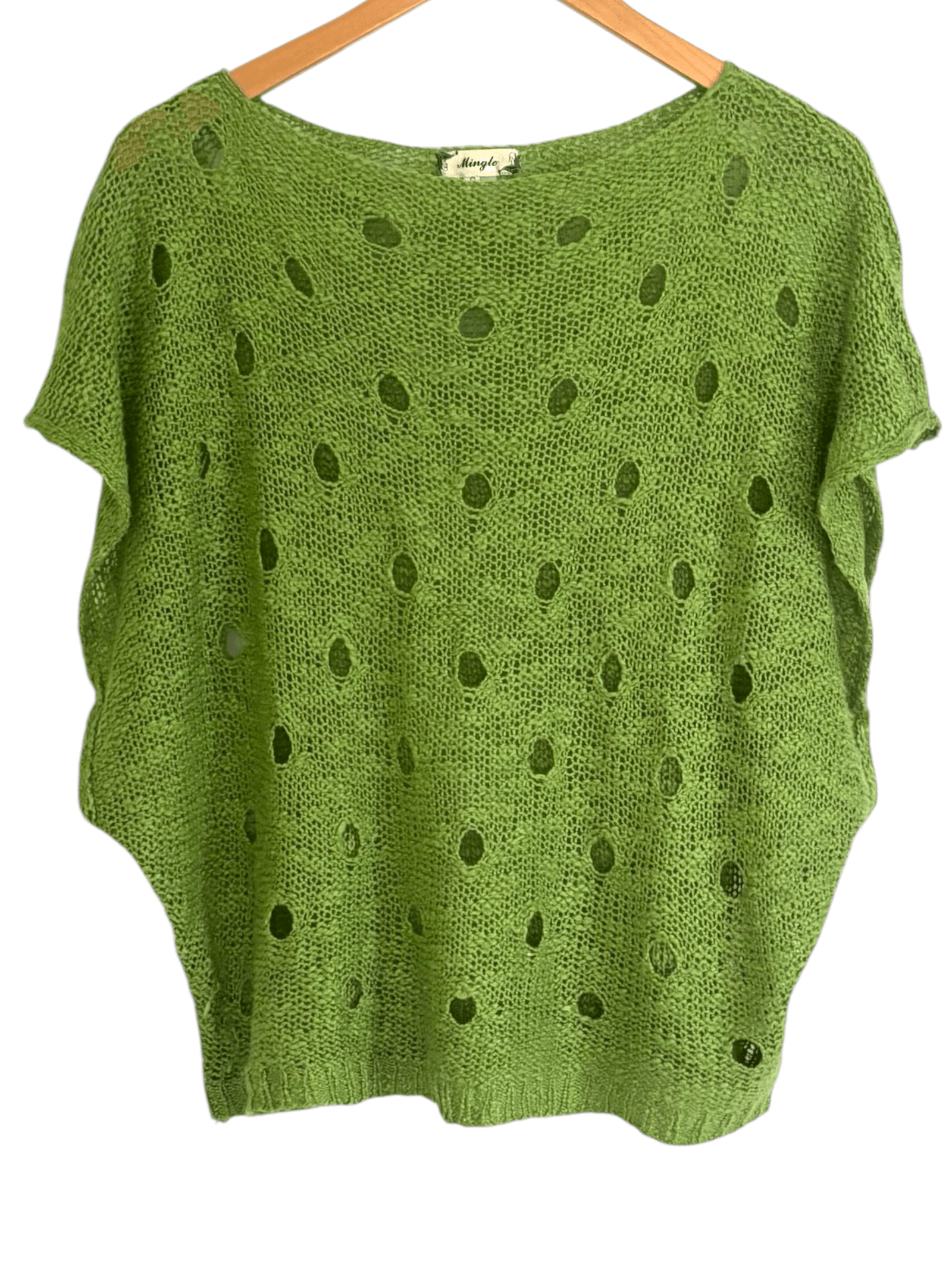 Warm Spring MINGLE everglade sleeveless slouchy open knit pullover